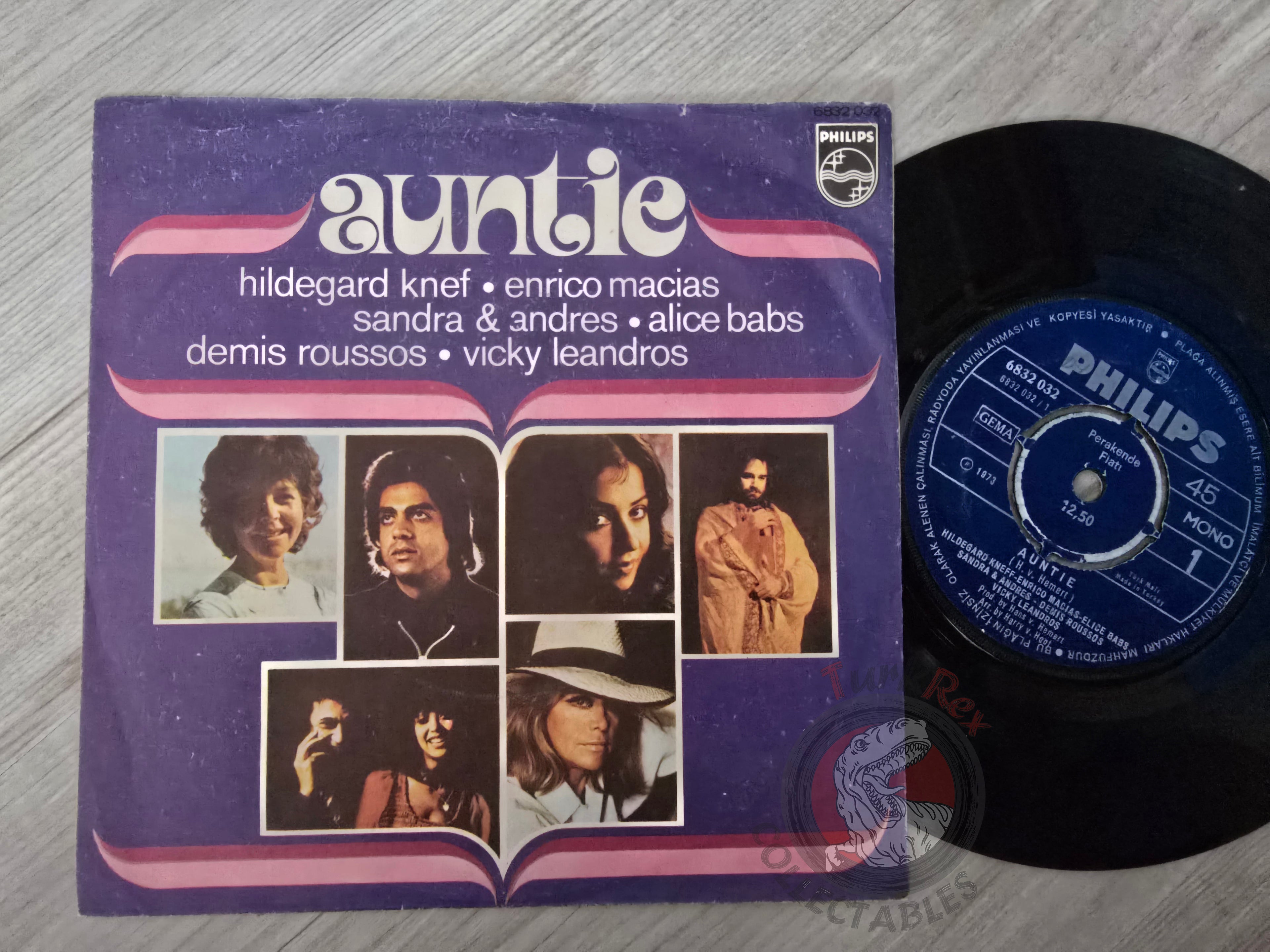 Auntie - Enrico Macias Vicky Leandros 7" Turkish Pressing Vinyl Turkey Edition