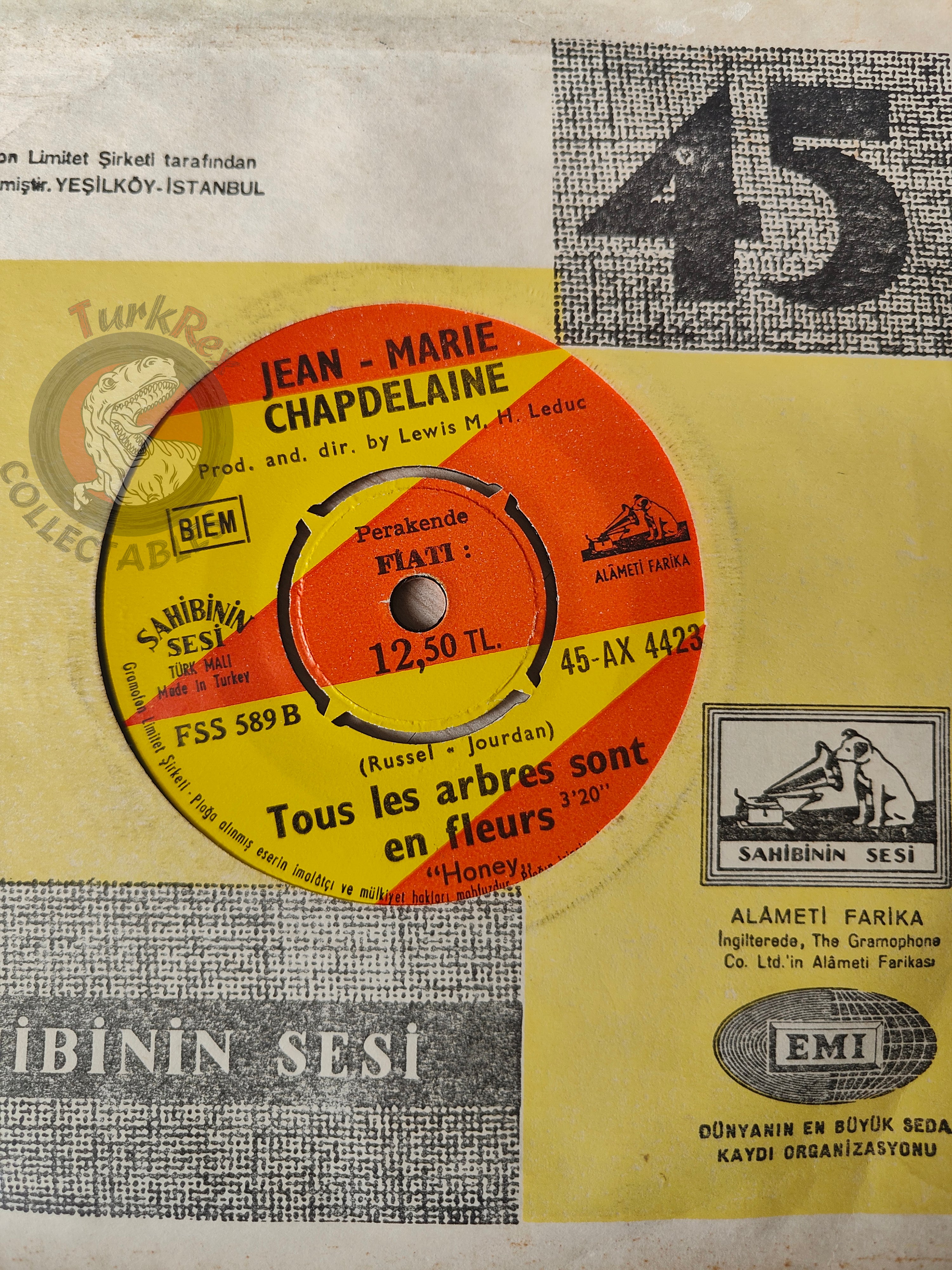 Jean Marie Chapdelaine – Comment Te Dire 7" Turkish Pressing Vinyl Turkey Edition