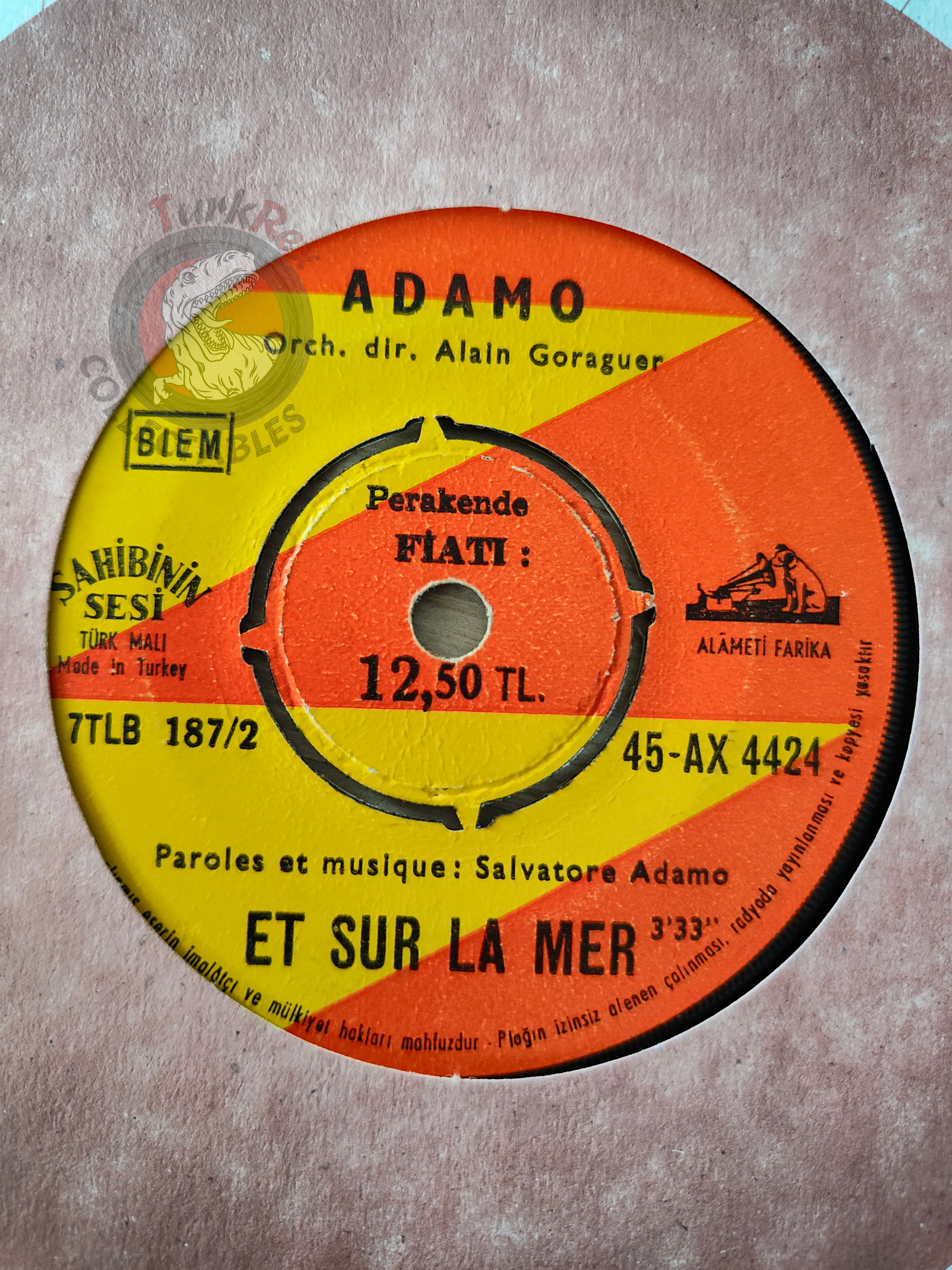Adamo – Dans Ma Hotte 7" Turkish Pressing Vinyl Turkey Edition