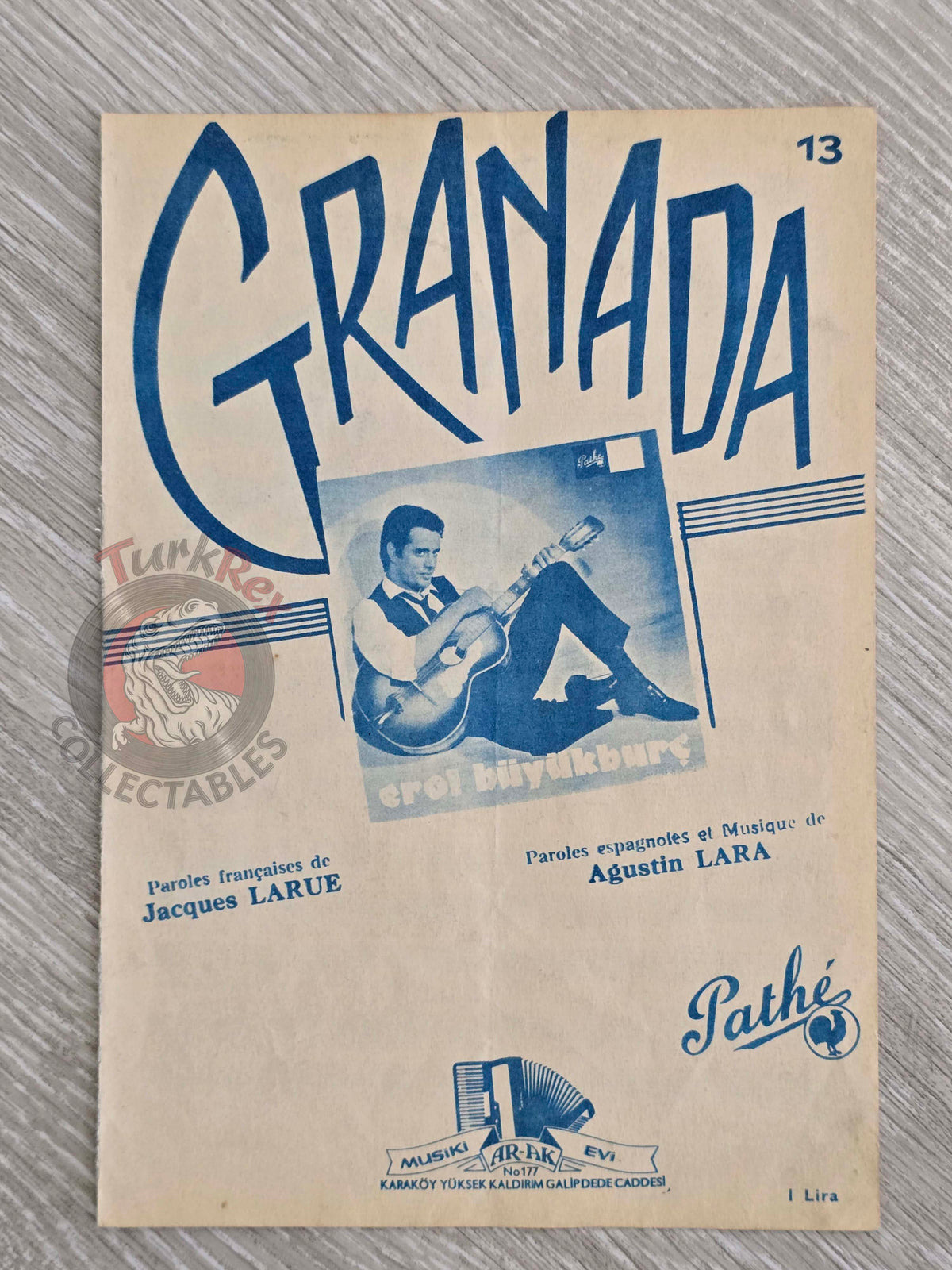 Frank Sinatra – Granada Turkish Vintage Musical Notes Sheet Turkey Erol Büyükburç