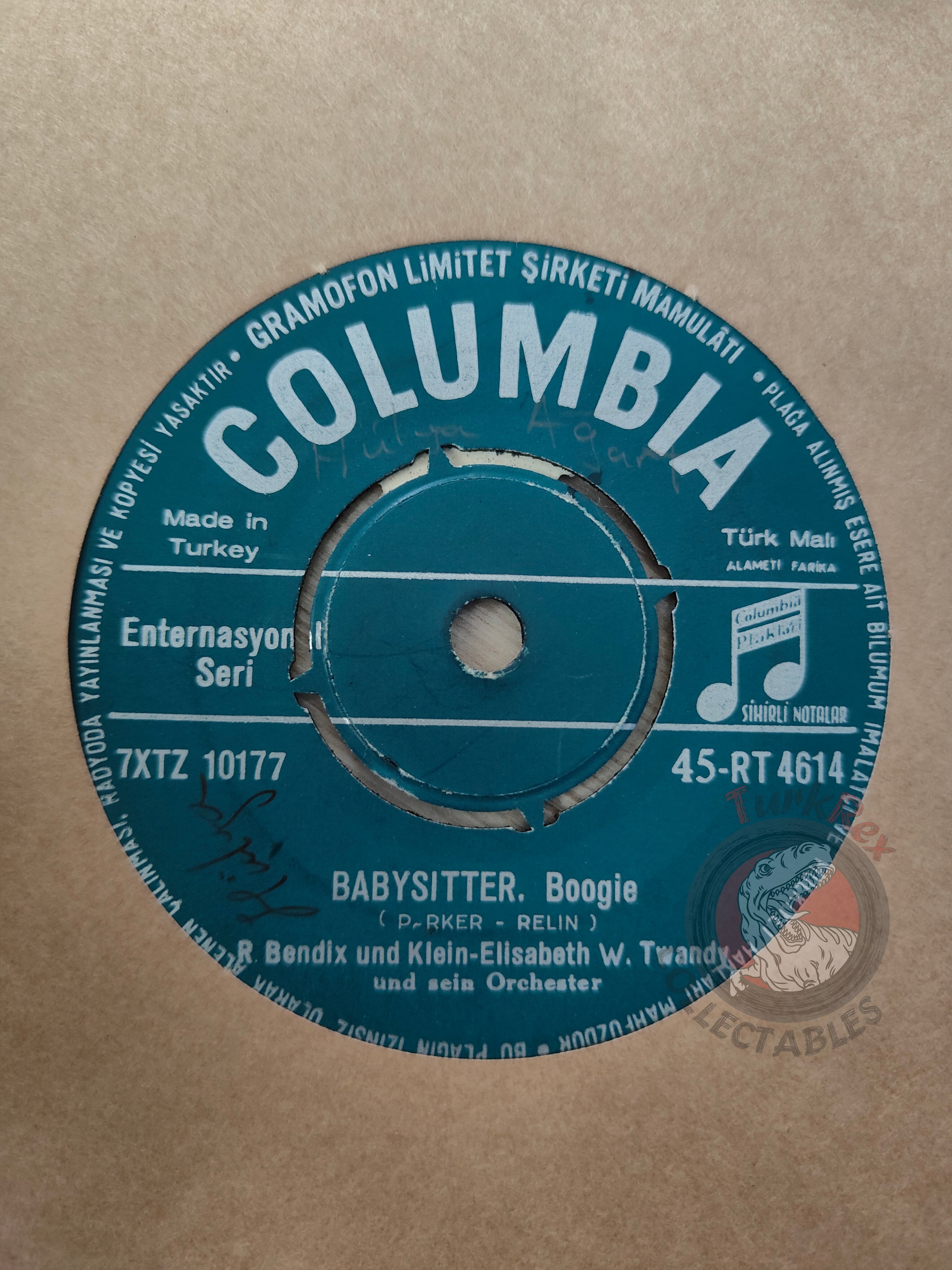 Ralf Bendix und Klein-Elisabeth – Babysitter. Boogie 7" Turkish Pressing Vinyl Turkey Edition