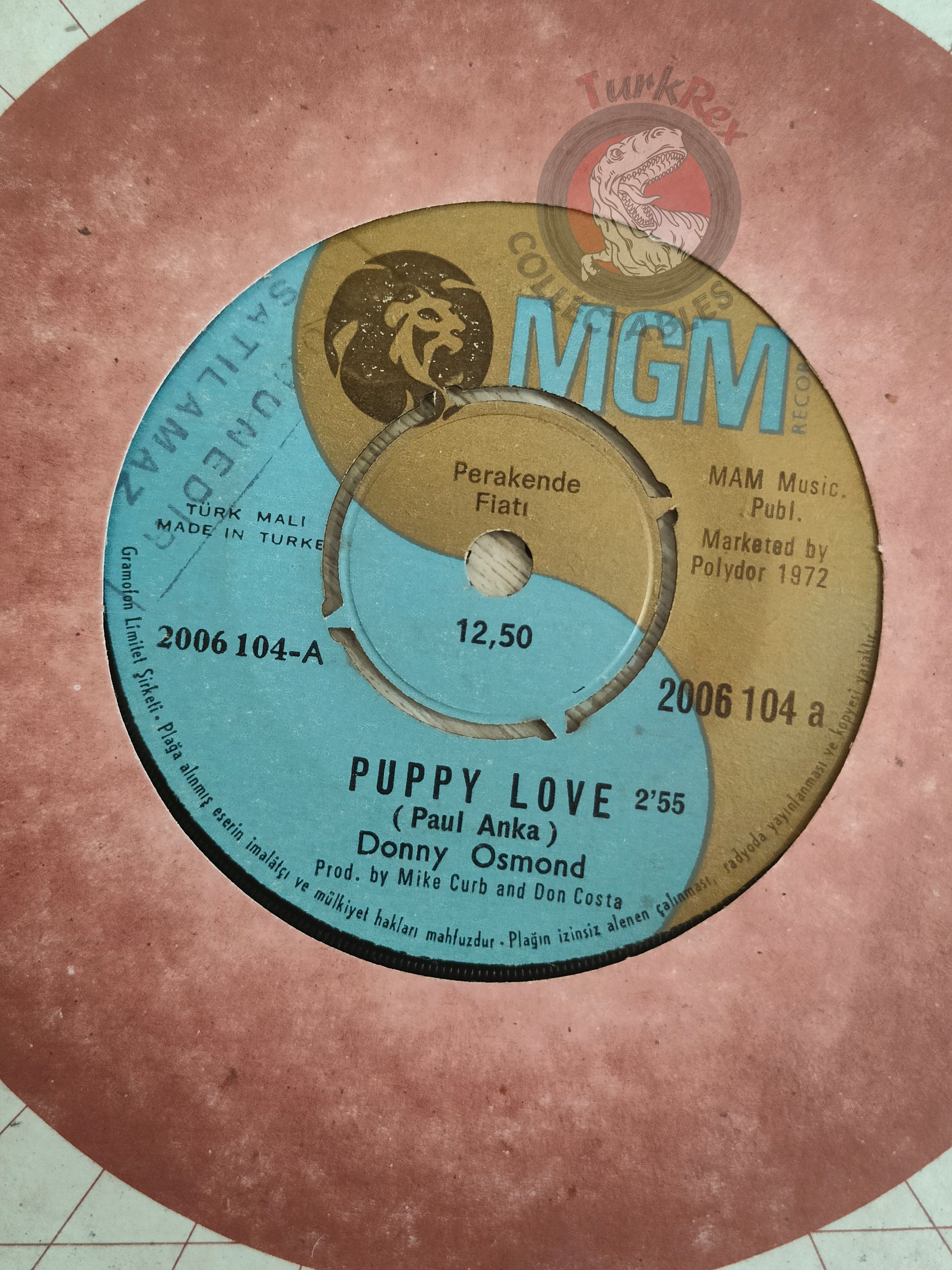 Donny Osmond – Puppy Love 7" Promo Turkish Pressing Vinyl Turkey Edition