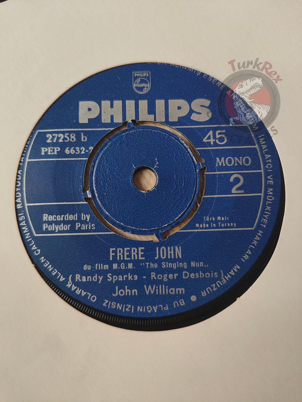 John William – Le Chanson De Lara 7" Turkish Pressing Vinyl Turkey Edition