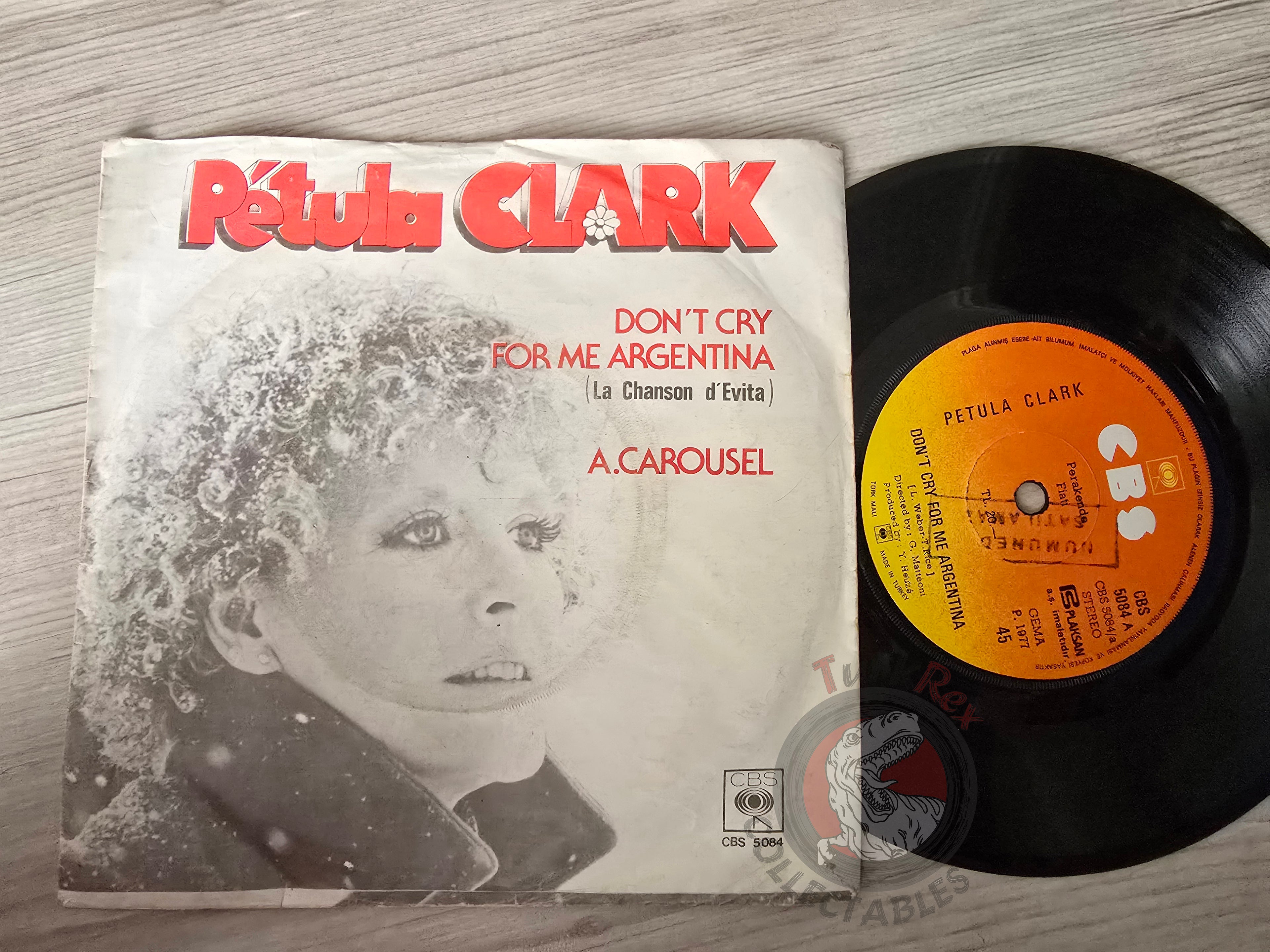 Petula Clark – Don't Cry For Me Argentina 7" Promo Turkish Pressing Vinyl Turkey Edition