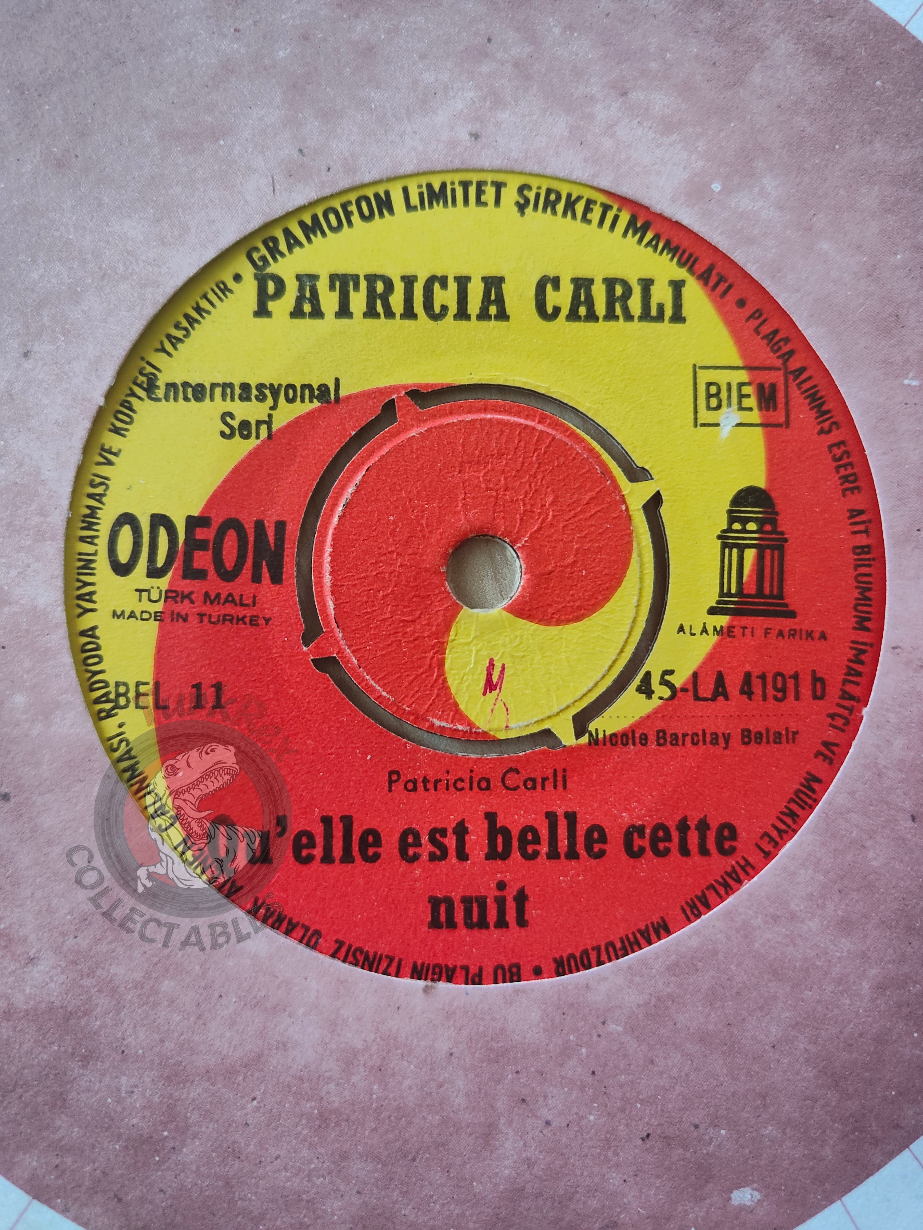 Patricia Carli – Demain Tu Te Maries 7" Turkish Pressing Vinyl Turkey Edition