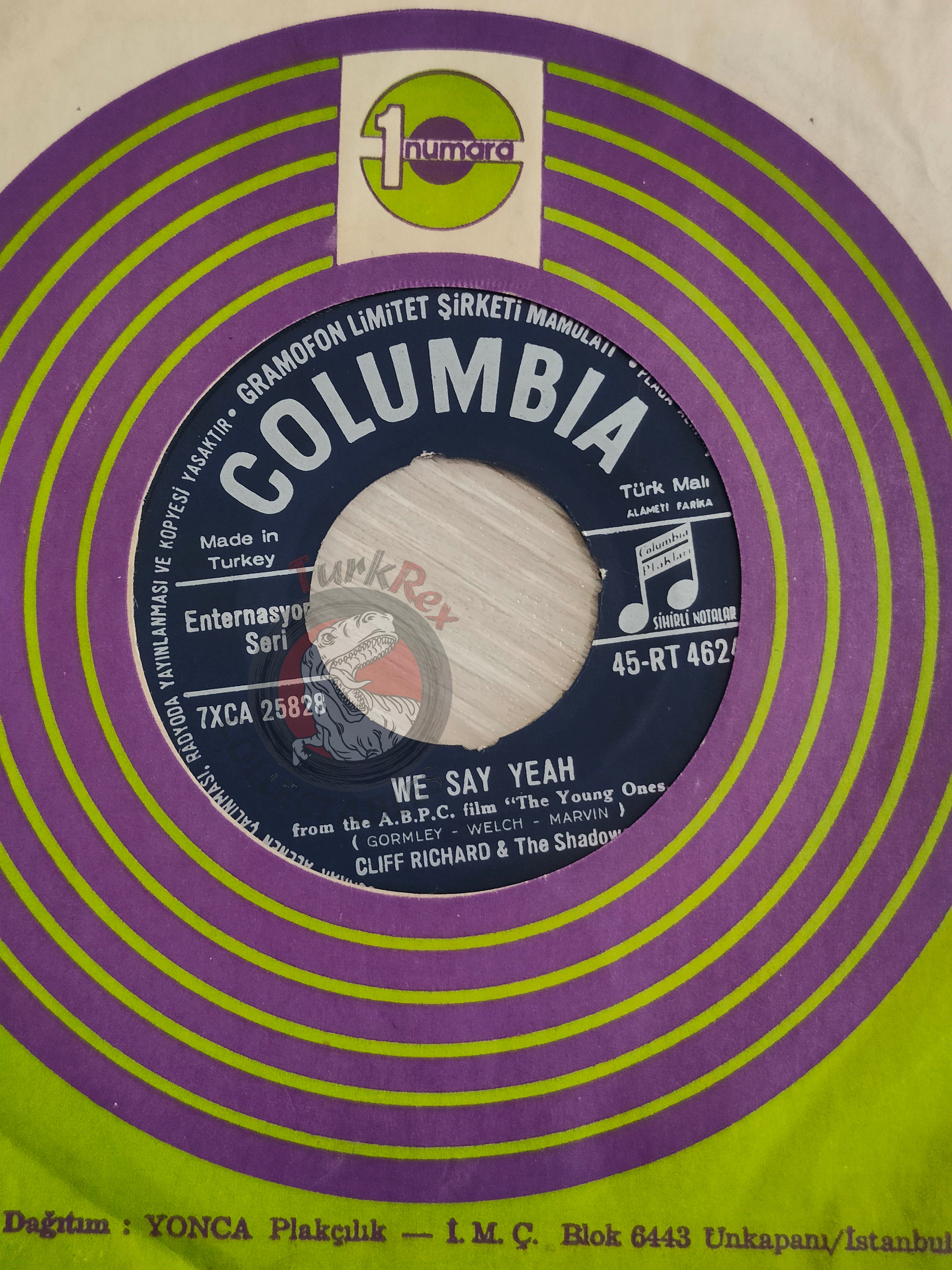 Cliff Richard & The Shadows – The Young Ones 7" Turkish Pressing Vinyl Turkey Edition