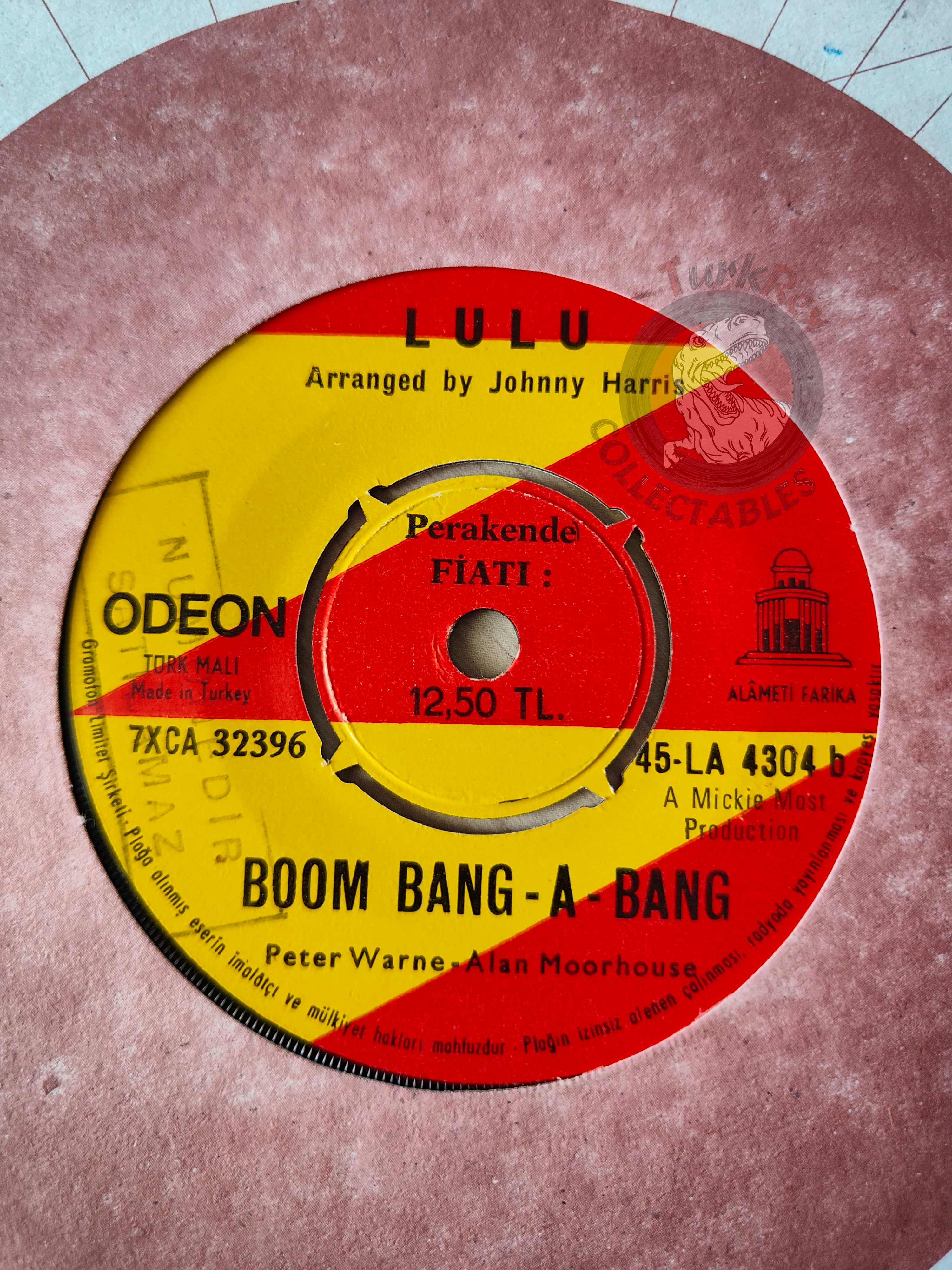 Lulu – Boom Bang-A-Bang 7" Turkish Pressing Vinyl Turkey Edition
