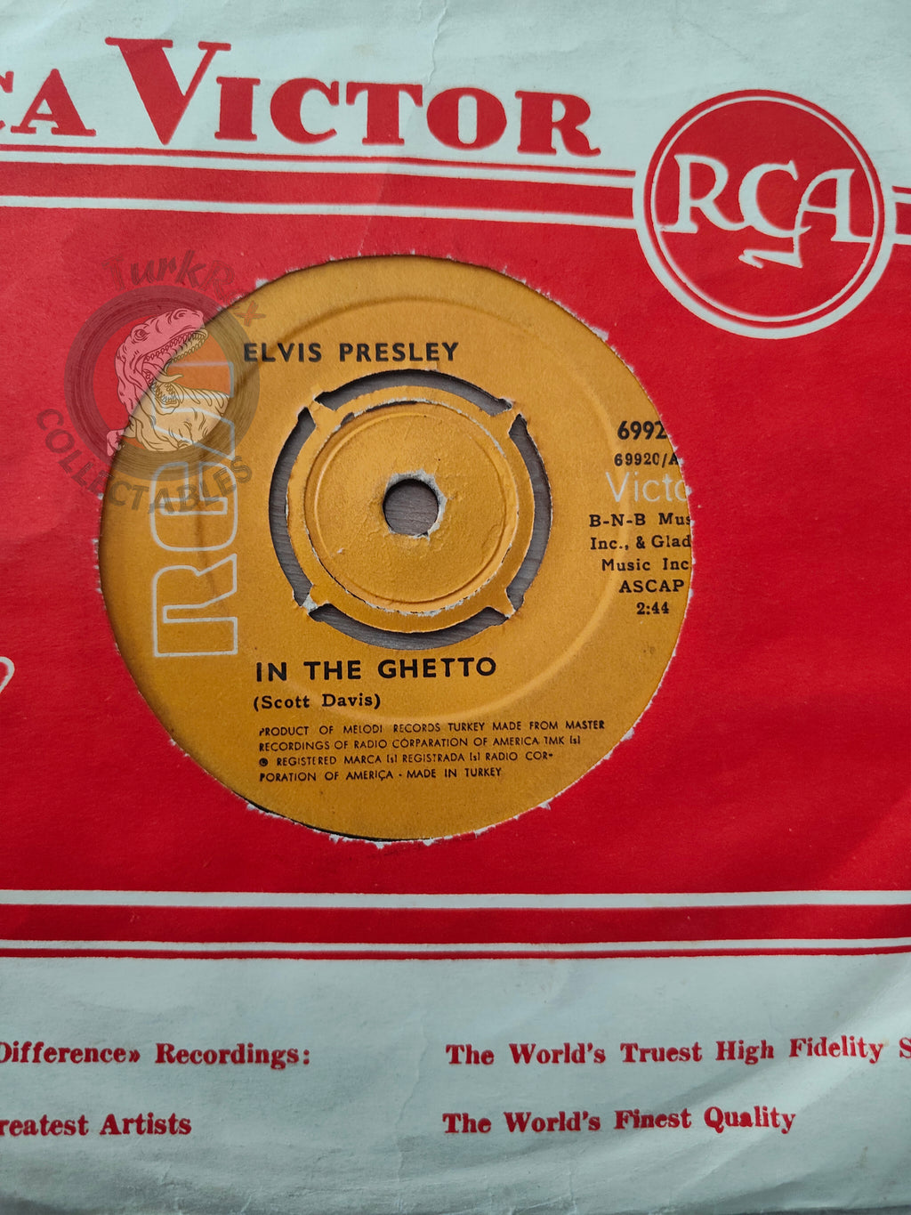 Elvis Presley – In The Ghetto 7" Turkish Pressing Vinyl Turkey Edition 3