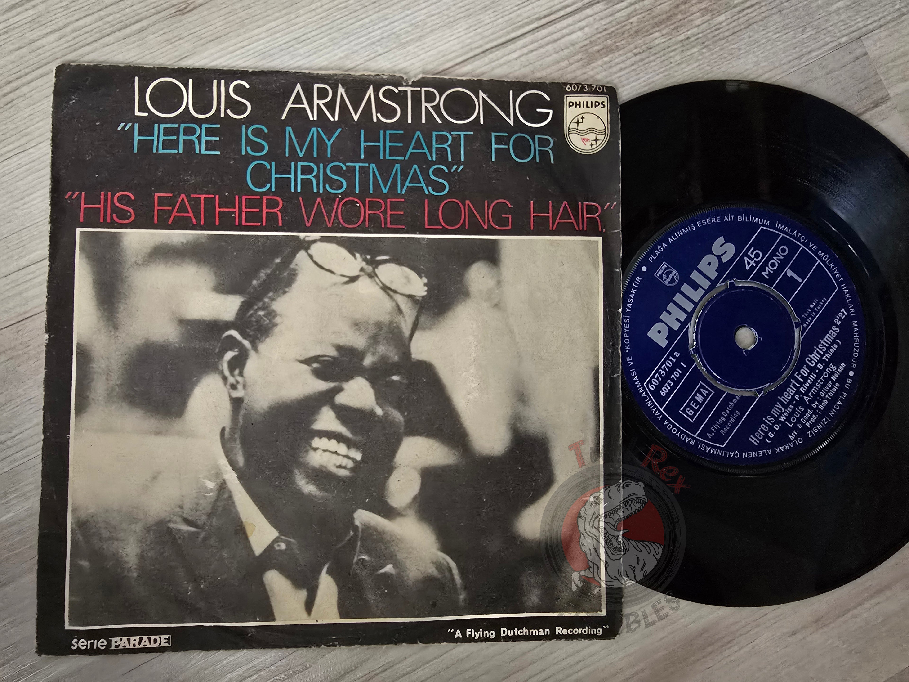 Louis Armstrong – Here Is My Heart For Christmas 7" Turkish Pressing Vinyl Turkey Edition