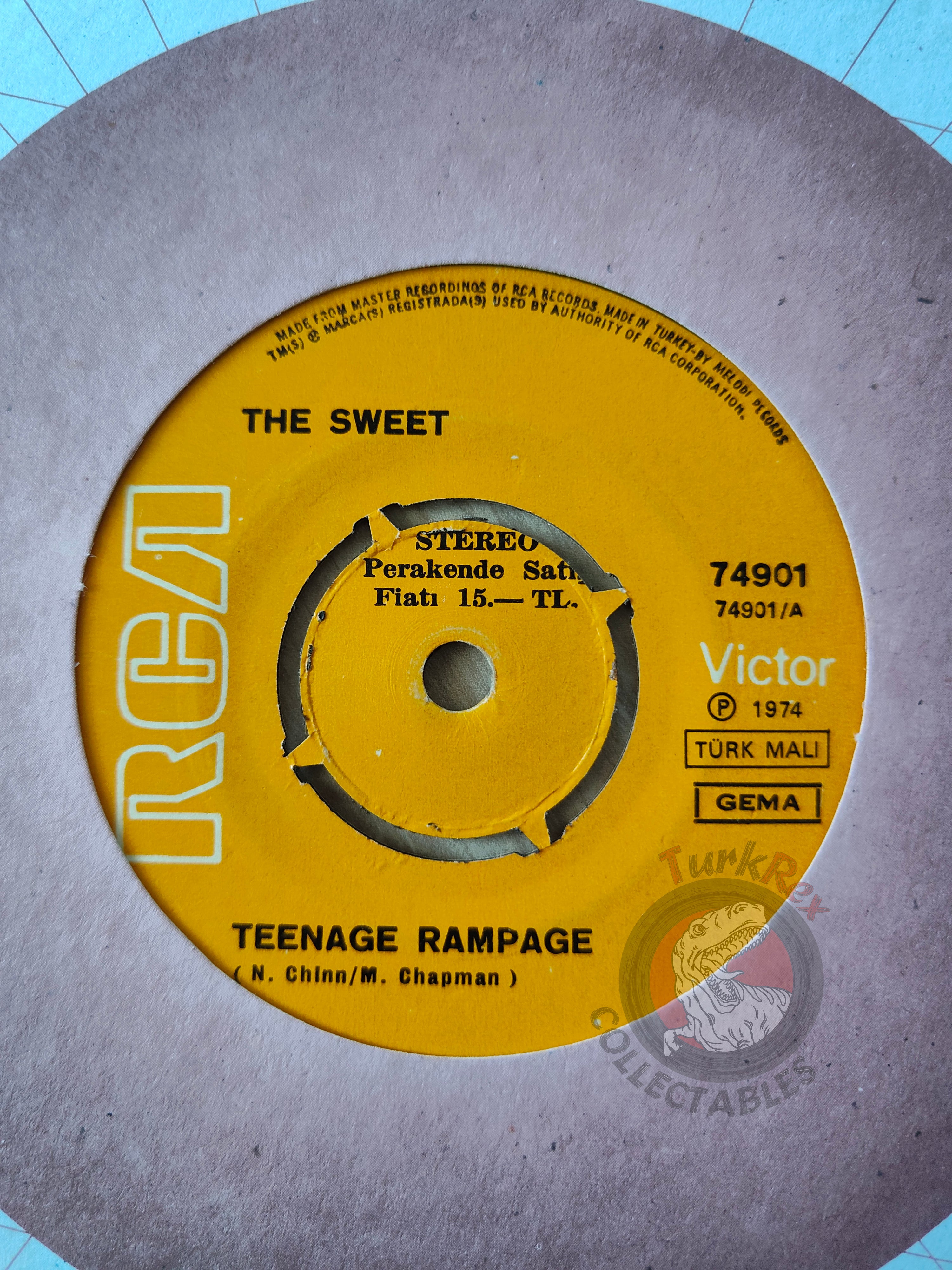 The Sweet – Teenage Rampage 7" Turkish Pressing Vinyl Turkey Edition