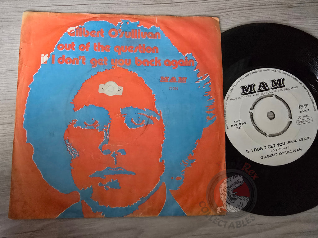 Gilbert O'Sullivan – Out Of The Question 7" Turkish Pressing Vinyl Turkey Edition