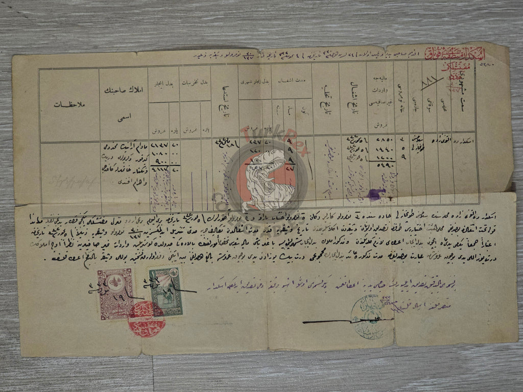 Ottoman 1916 WWI Rental Document between Armenian Citizen and Ottoman Army Armenia