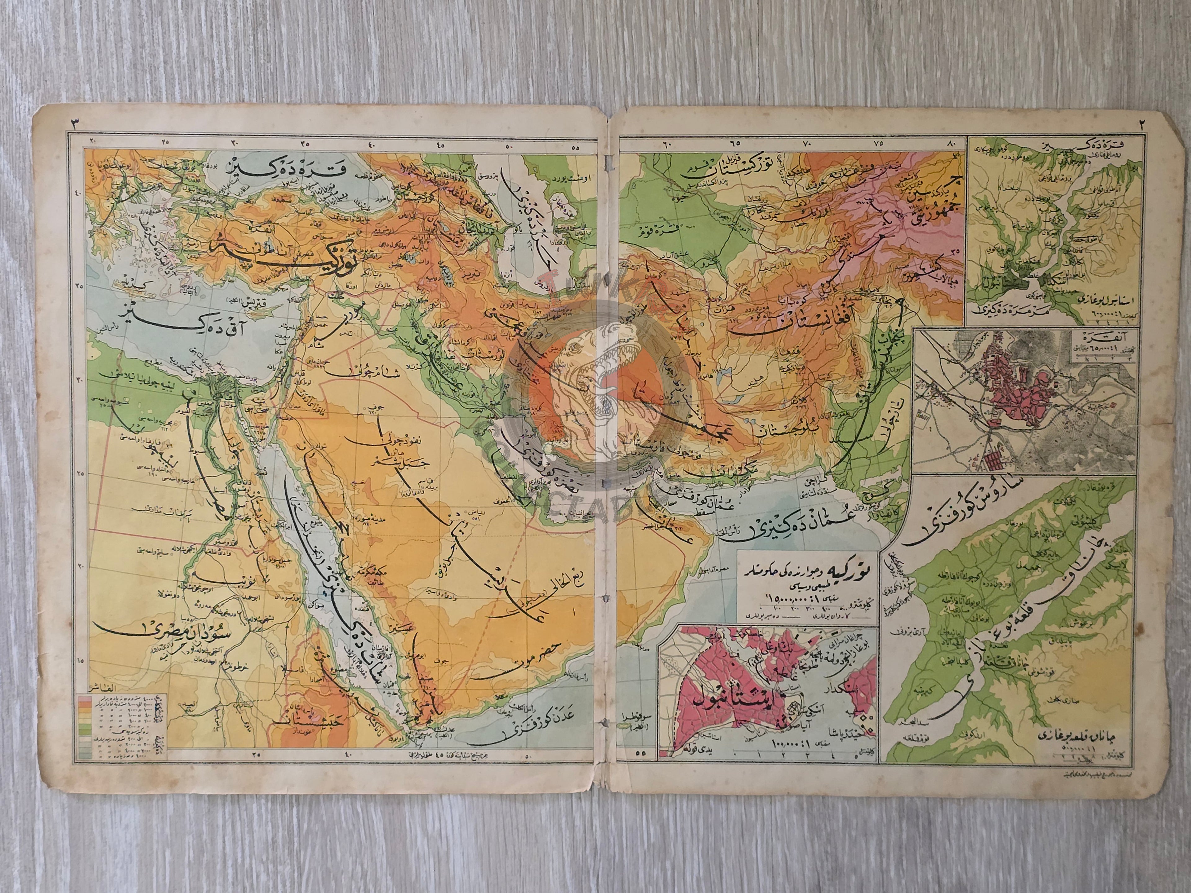 Turkey and Neighboring States 1928 Ottoman Atlas Map Faik Sabri Middle East Eastern Anatolia