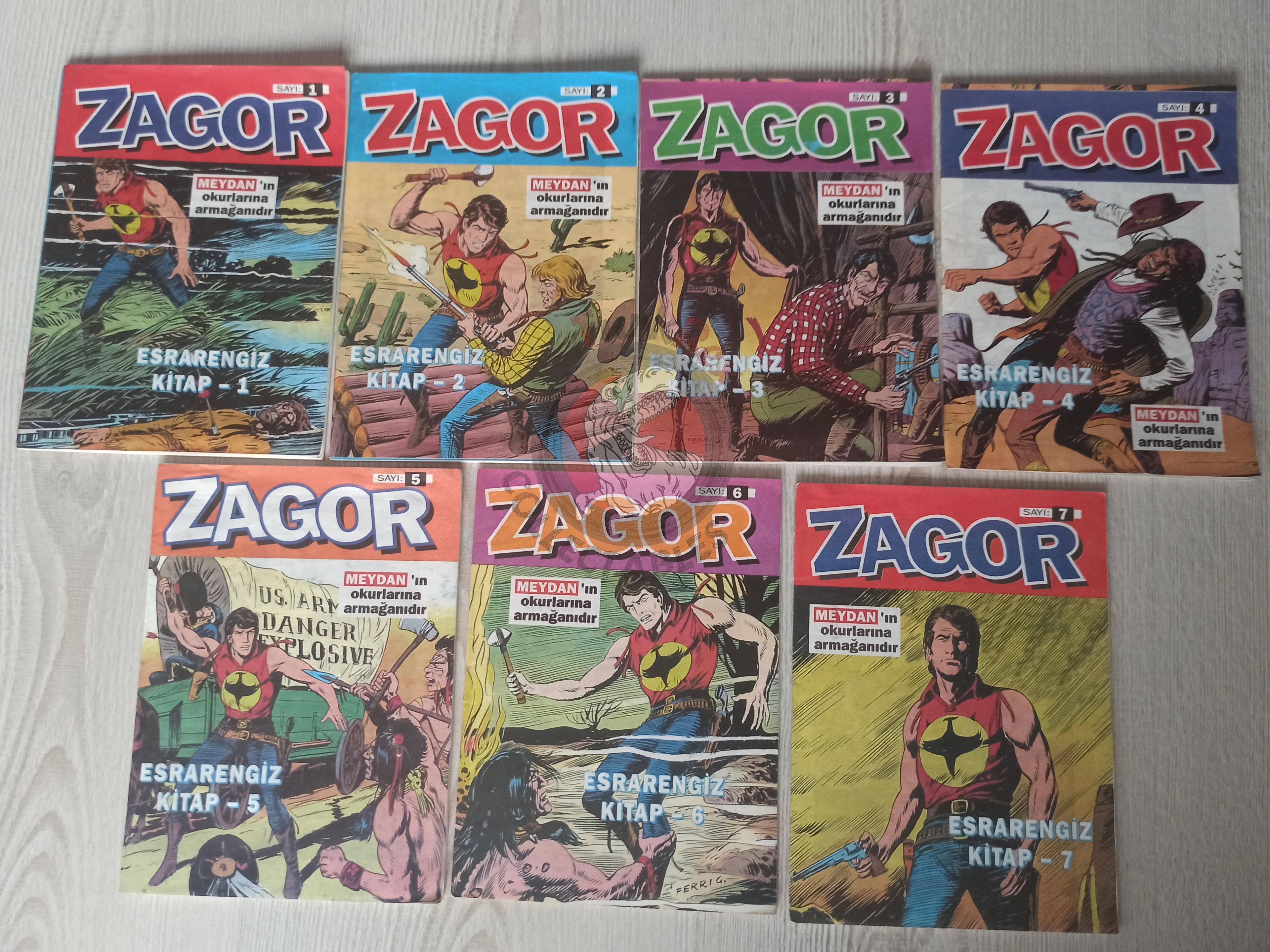 Zagor #1-7 1992 Il Libro Misterioso Turkish Comic Turkey #194–196