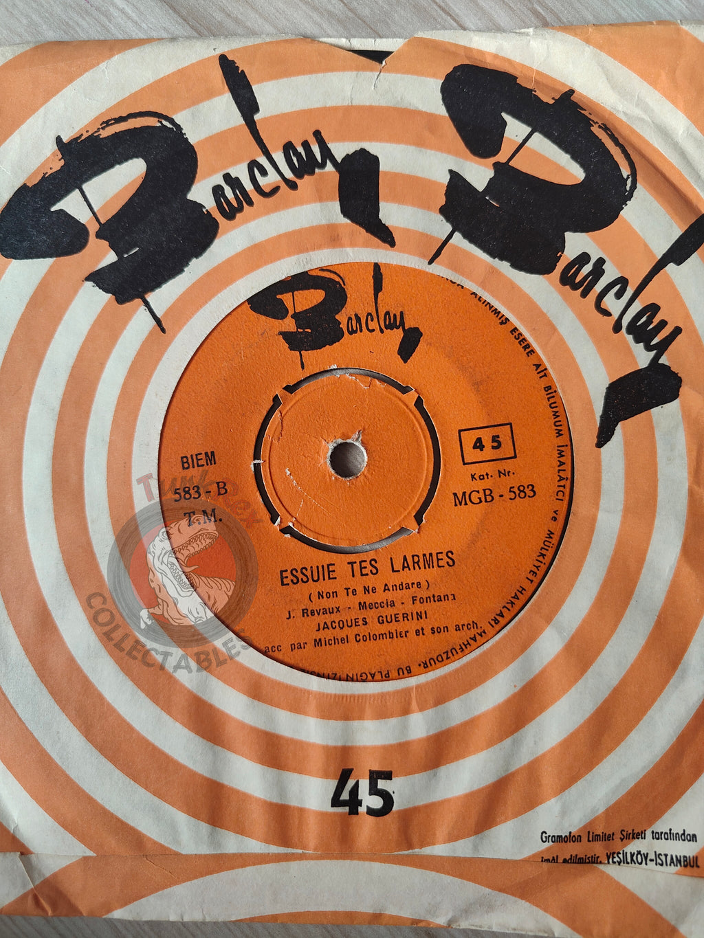 Jacques Guerini – Ce Monde 7" Turkish Pressing Vinyl Turkey Edition