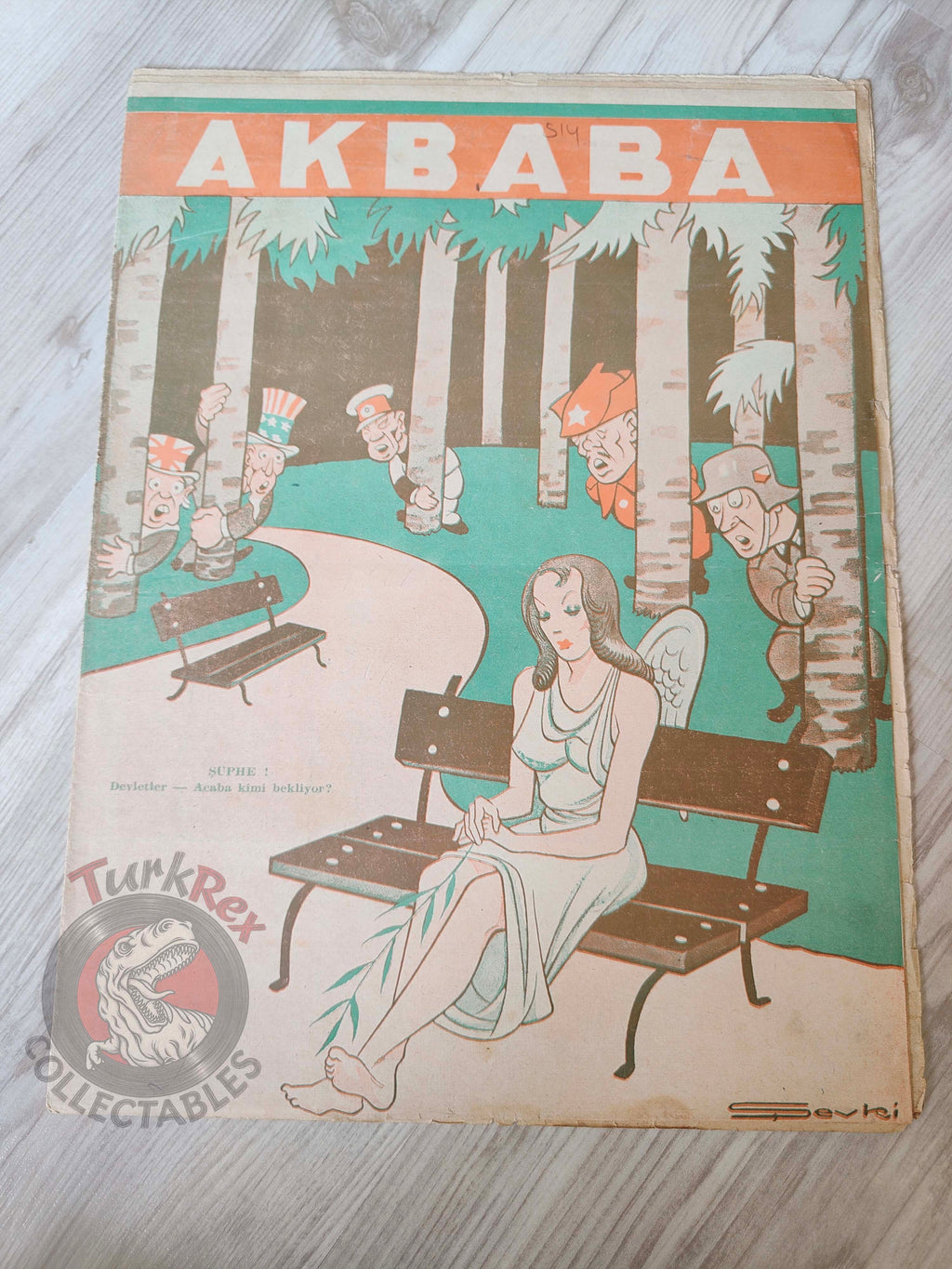 Akbaba 1944 Humor Magazine Turkish Turkey Germany WW2 era Soviet Russia Britain United States