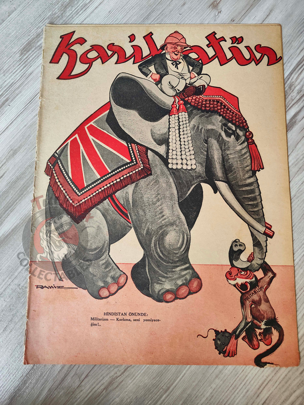 Karikatür 1941 Humor Magazine Turkish Turkey India British WW2 era War Portraits Japan Germany