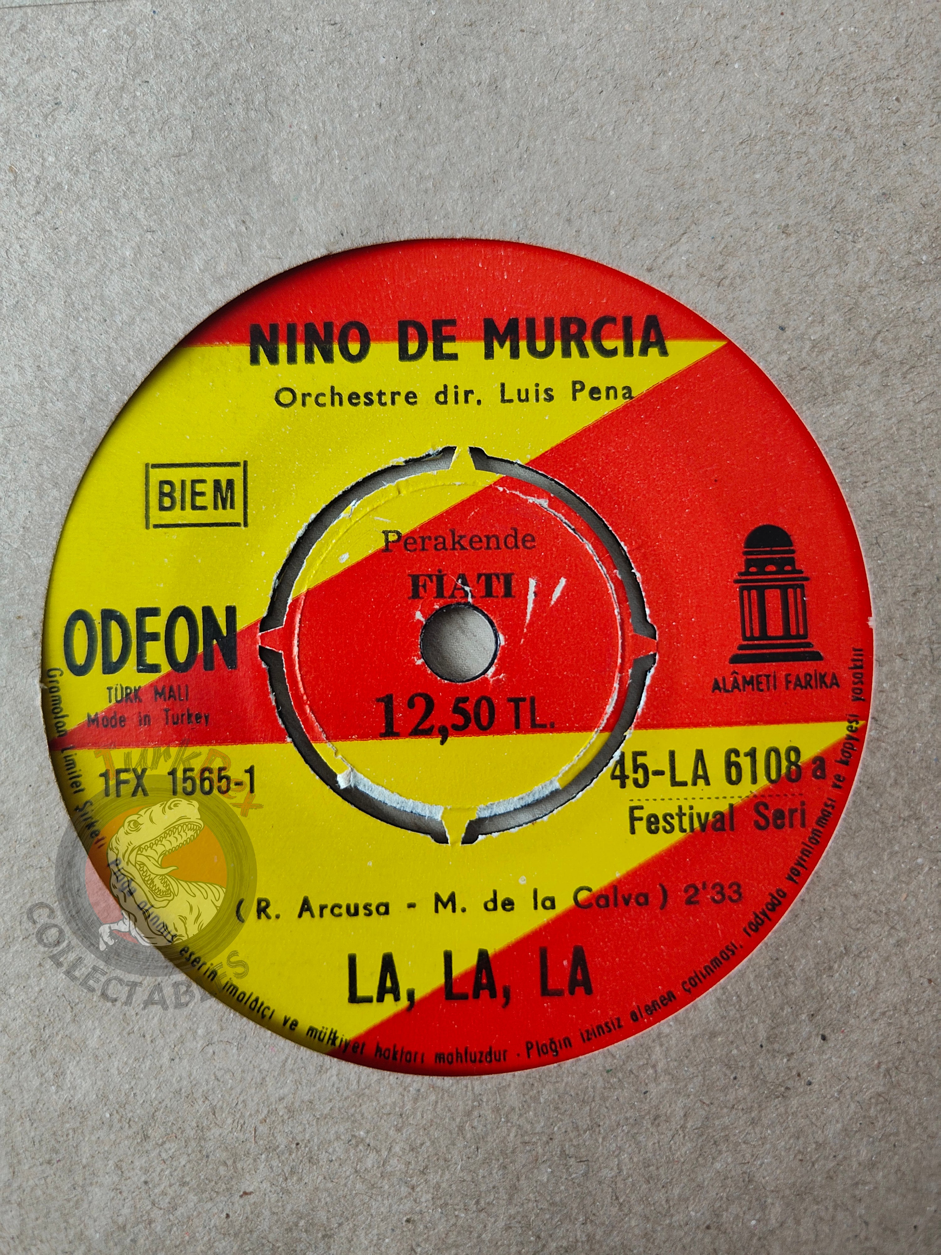 Nino De Murcia – La, La, La 7" Turkish Pressing Vinyl Turkey Edition