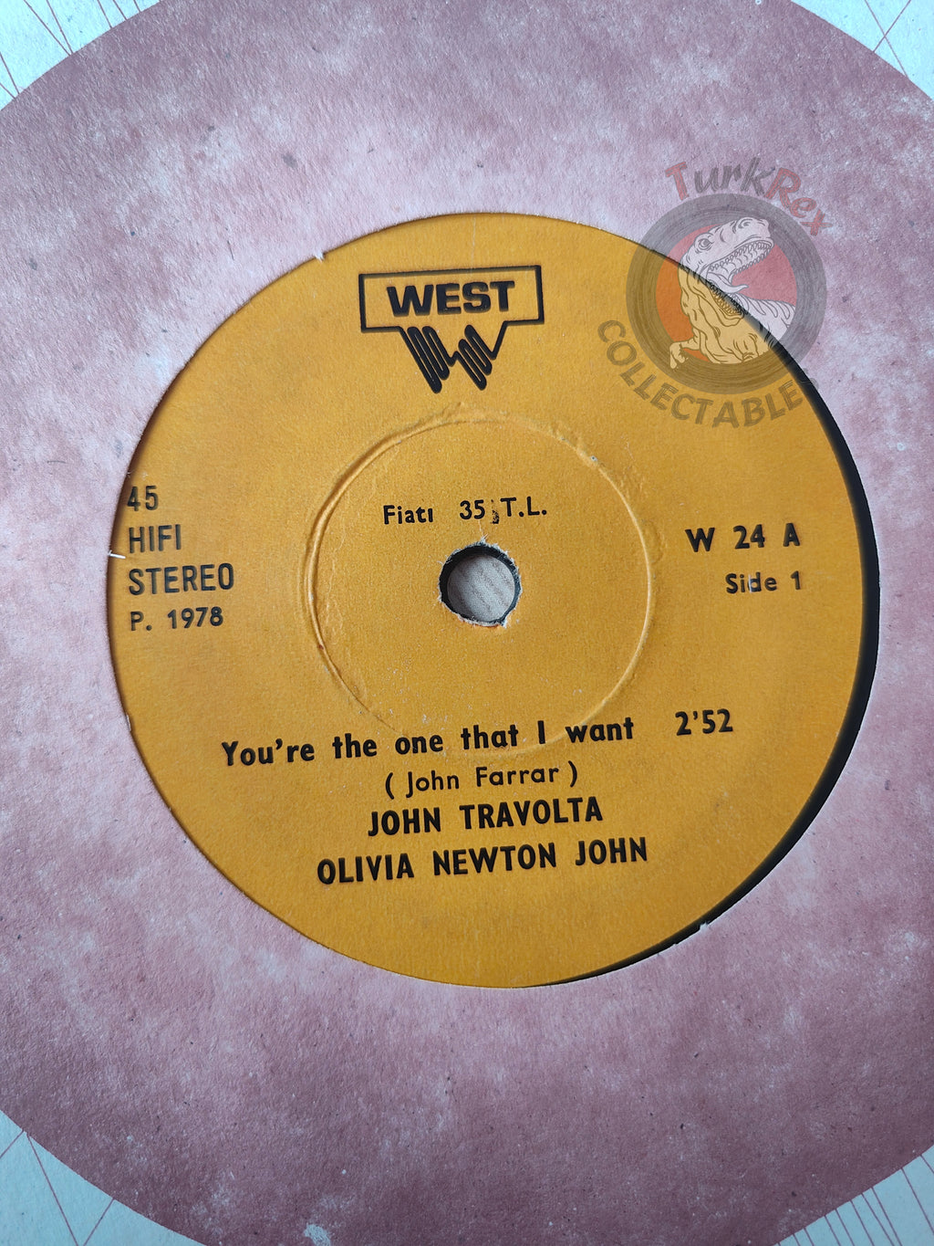 Grease John Travolta & Olivia Newton John – You're The One That I Want 7" Turkish Pressing 2Vinyl Turkey Edition