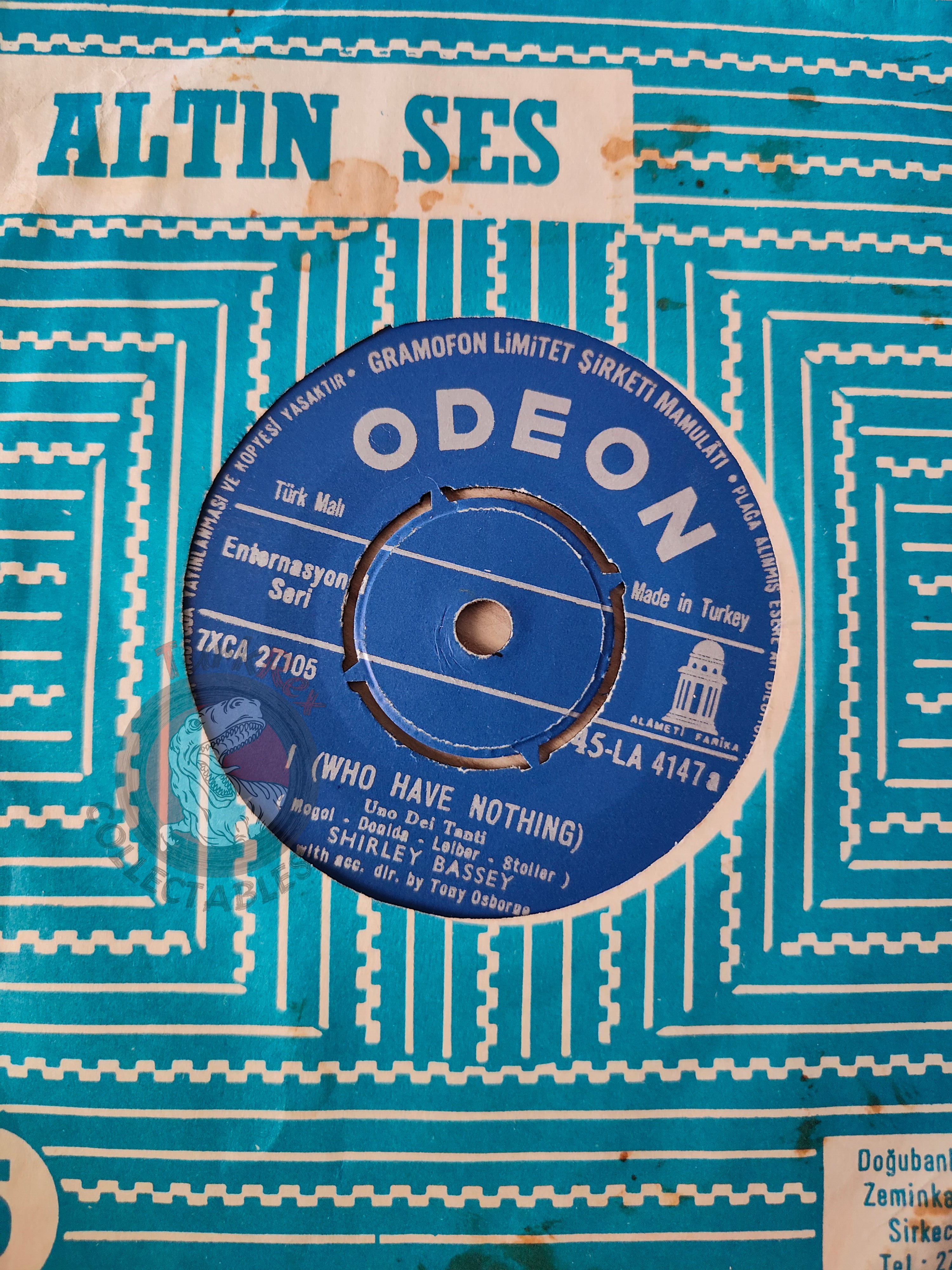 Shirley Bassey – I Who Have Nothing 7" Turkish Pressing Vinyl Turkey Edition