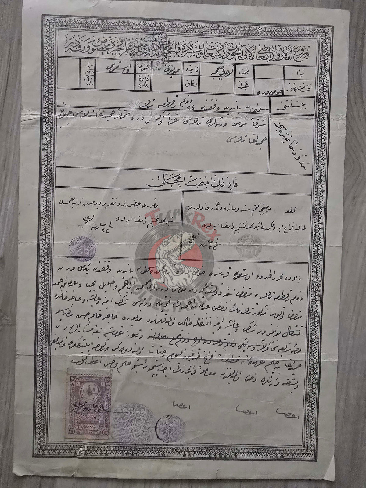Ottoman 1904 Land Deed Field in İstanbul Küçükçekmece Uskumru Muslim Citizens Empire
