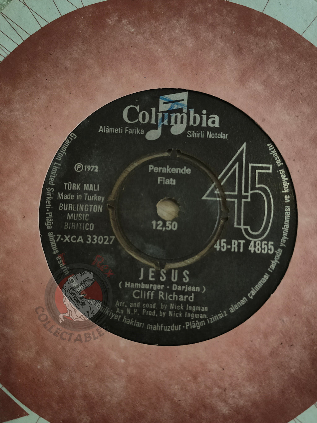 Cliff Richard – Jesus 7" Turkish Pressing Vinyl Turkey Edition