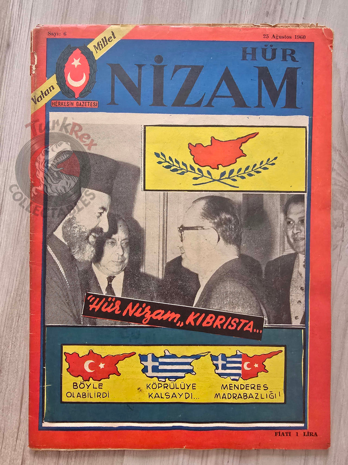 Hür Nizam 1960 Cyprus Makarios III Turkish Magazine Turkey Soraya Esfandiary-Bakhtiary Iran Pahlavi