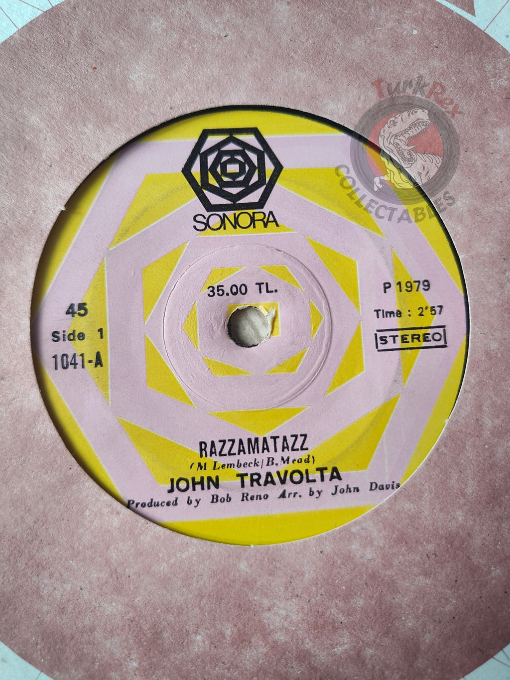 John Travolta – Greased Lightnin' 7" Turkish Pressing Vinyl Turkey Edition