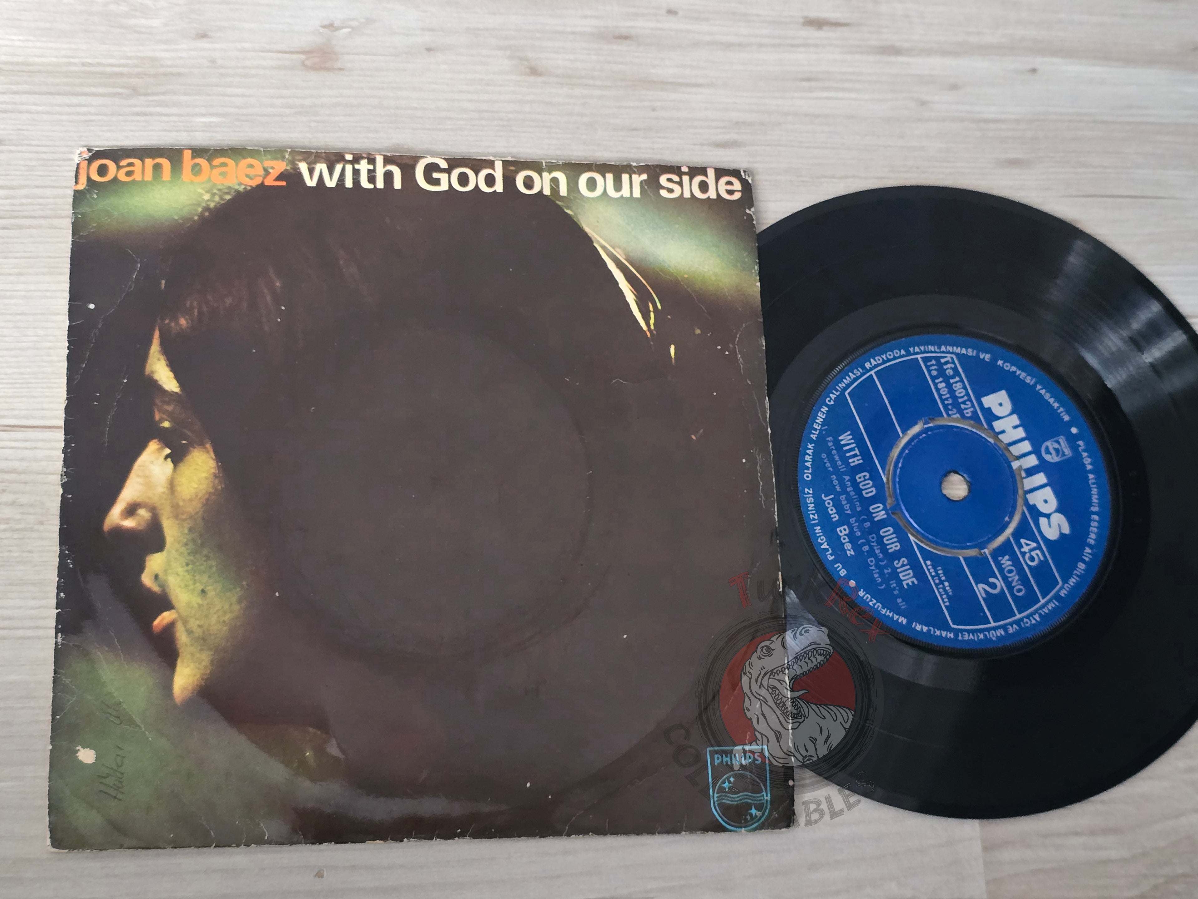 Joan Baez – With God On Our Side 7" Turkish Pressing Vinyl Turkey Edition