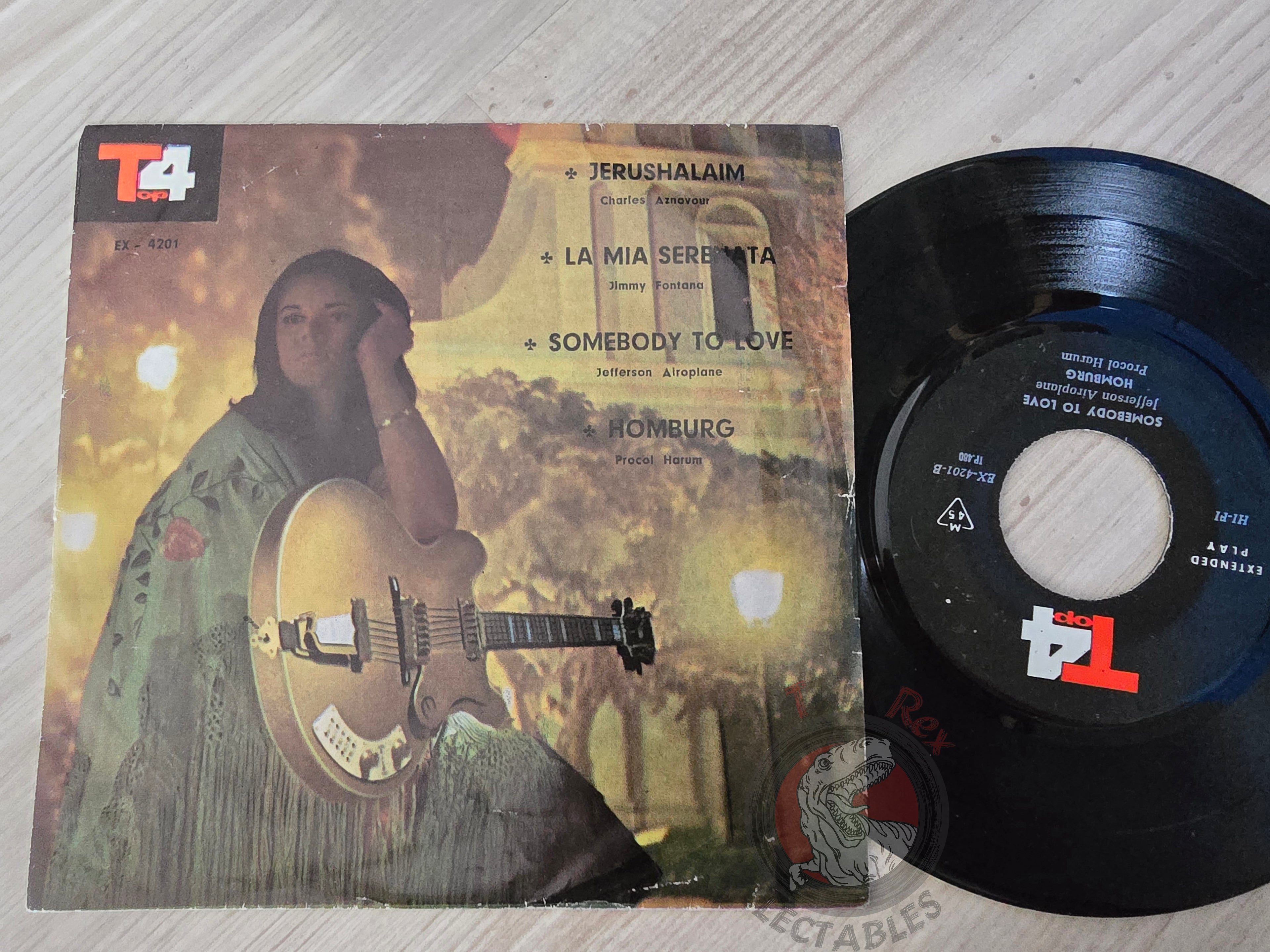 Jefferson Airplane / Procol Harum / Charles Aznavour / Jimmy Fontana 7" Iran Pressing Vinyl Iranian Edition