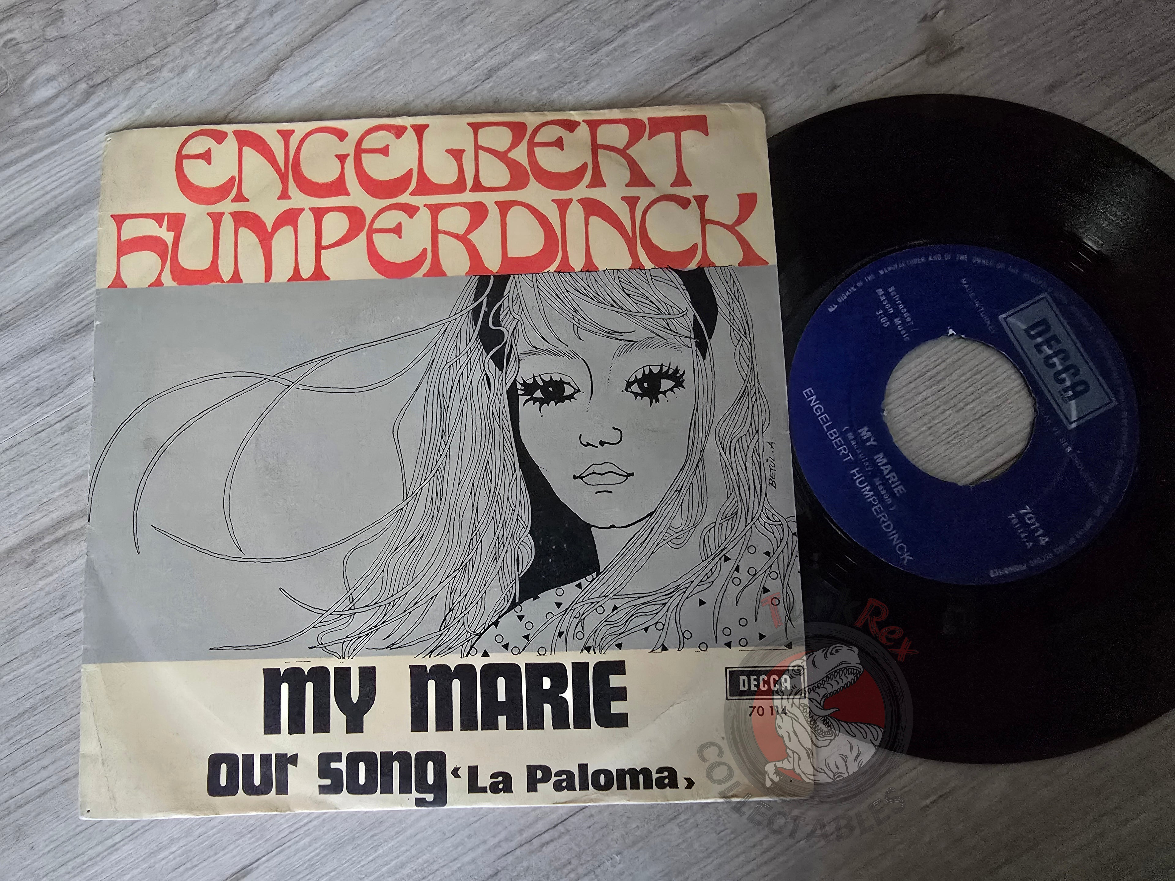 Engelbert Humperdinck – My Marie / Our Song (La Paloma) 7" Turkish Pressing Vinyl Turkey Edition