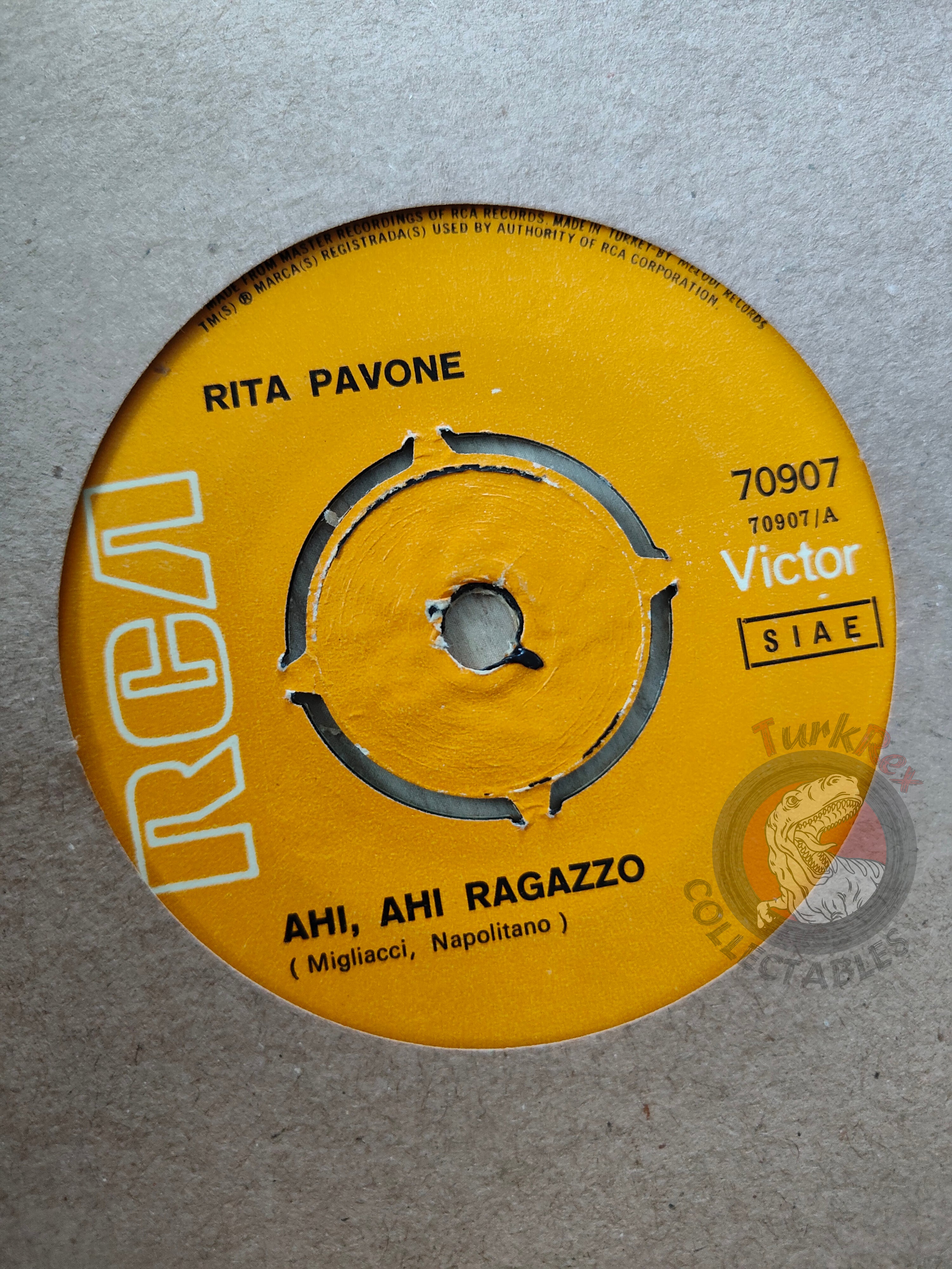 Rita Pavone – Ahi, Ahi, Ragazzo 7" Turkish Pressing Vinyl Turkey Edition 2