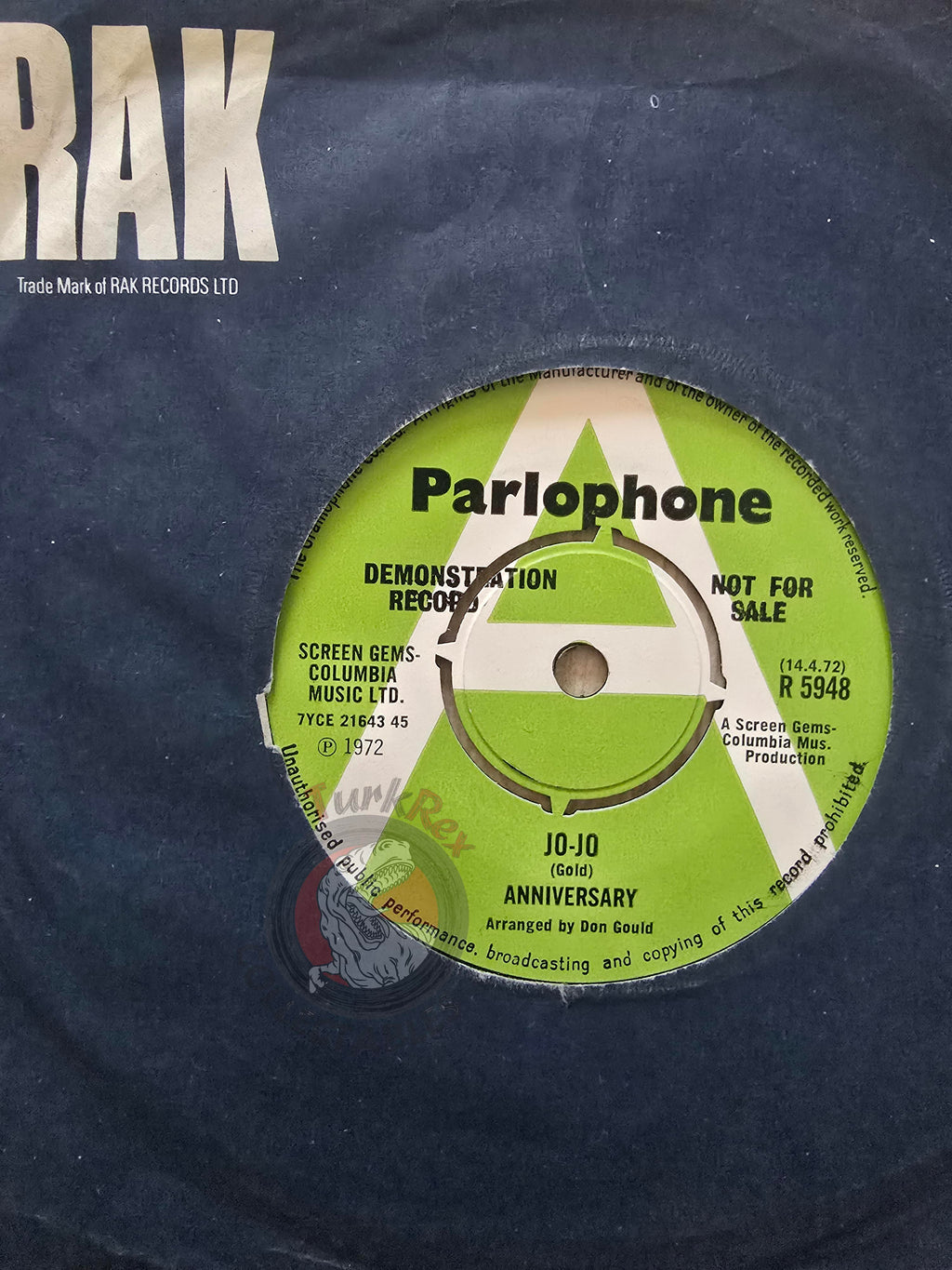 Anniversary – Jo Jo / To Hurt A Friend 7" Promo UK Pressing Vinyl