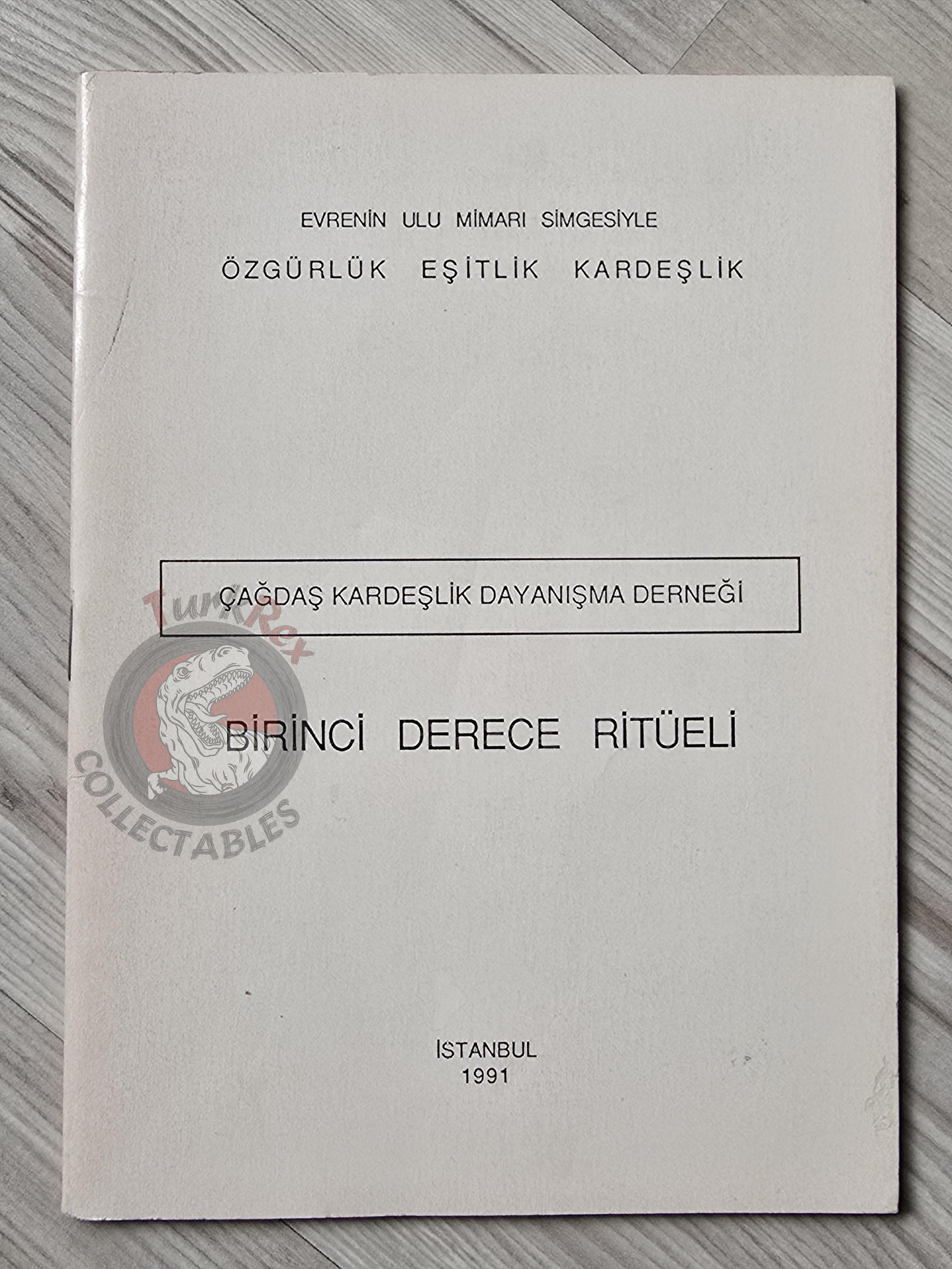 Turkish Freemasonry 1st Degree Ritual Apprentice 1991 Booklet Masonic Masons of Turkey Signed