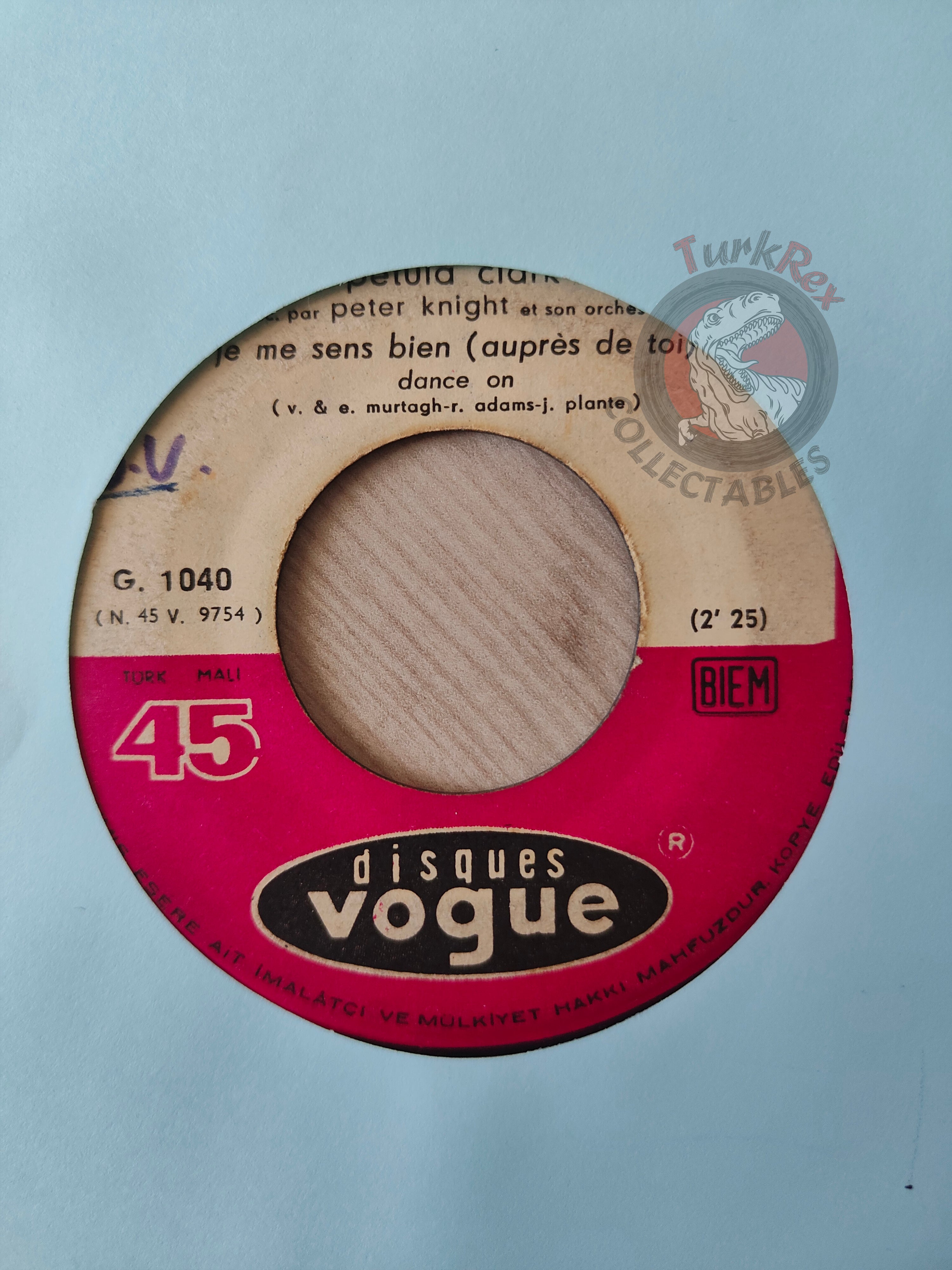 Petula Clark – Elle Est Finie 7" Turkish Pressing Vinyl Turkey Edition