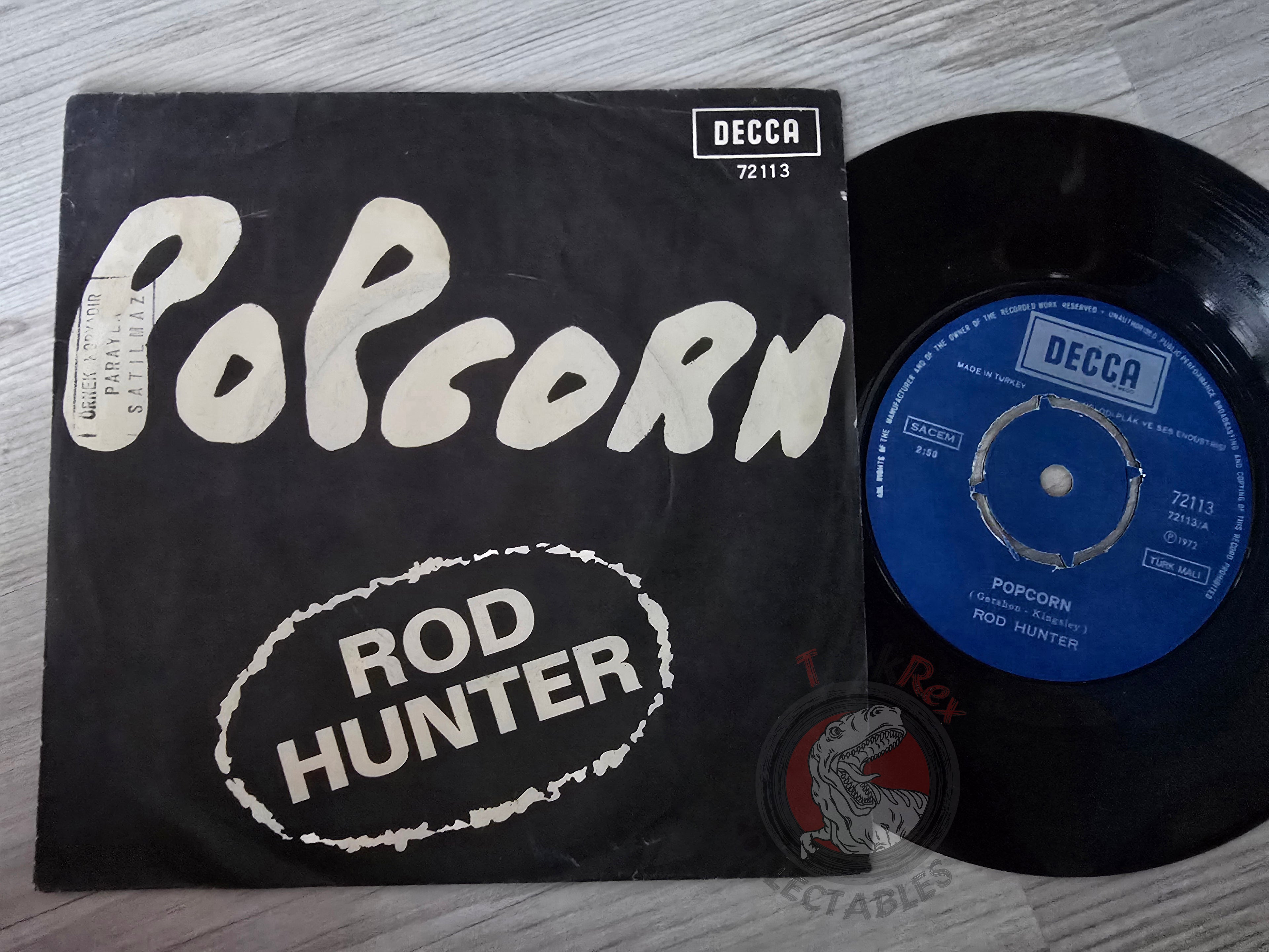 Rod Hunter ‎– Popcorn 7" Promo Turkish Pressing Vinyl Turkey Edition