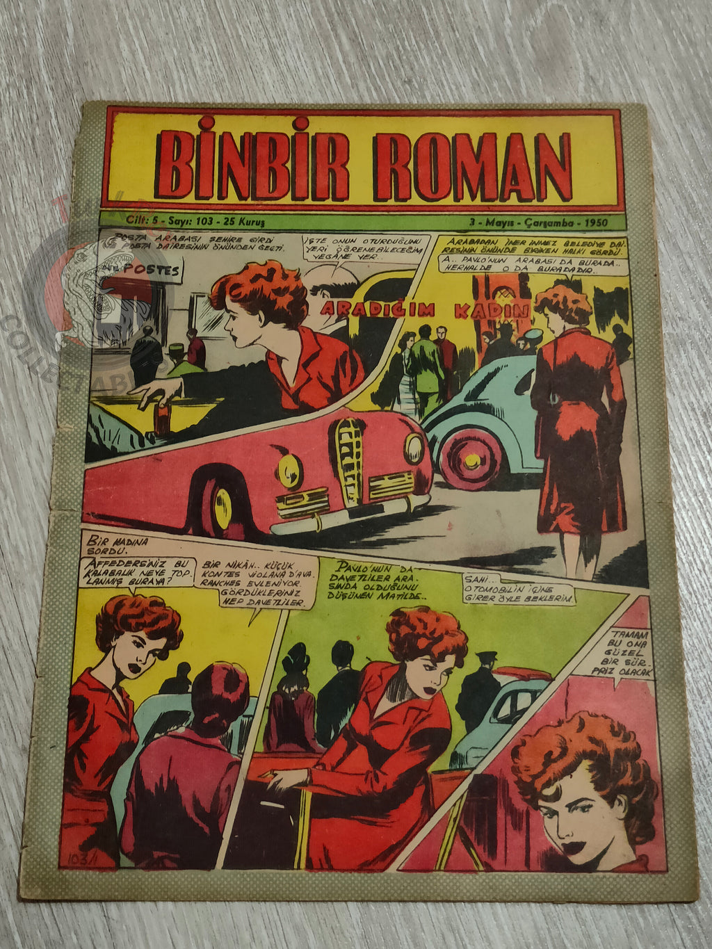 Binbir Roman #103 1950 The Count of Monte Cristo - Nat Pinkerton Turkish Comic Mag Turkey
