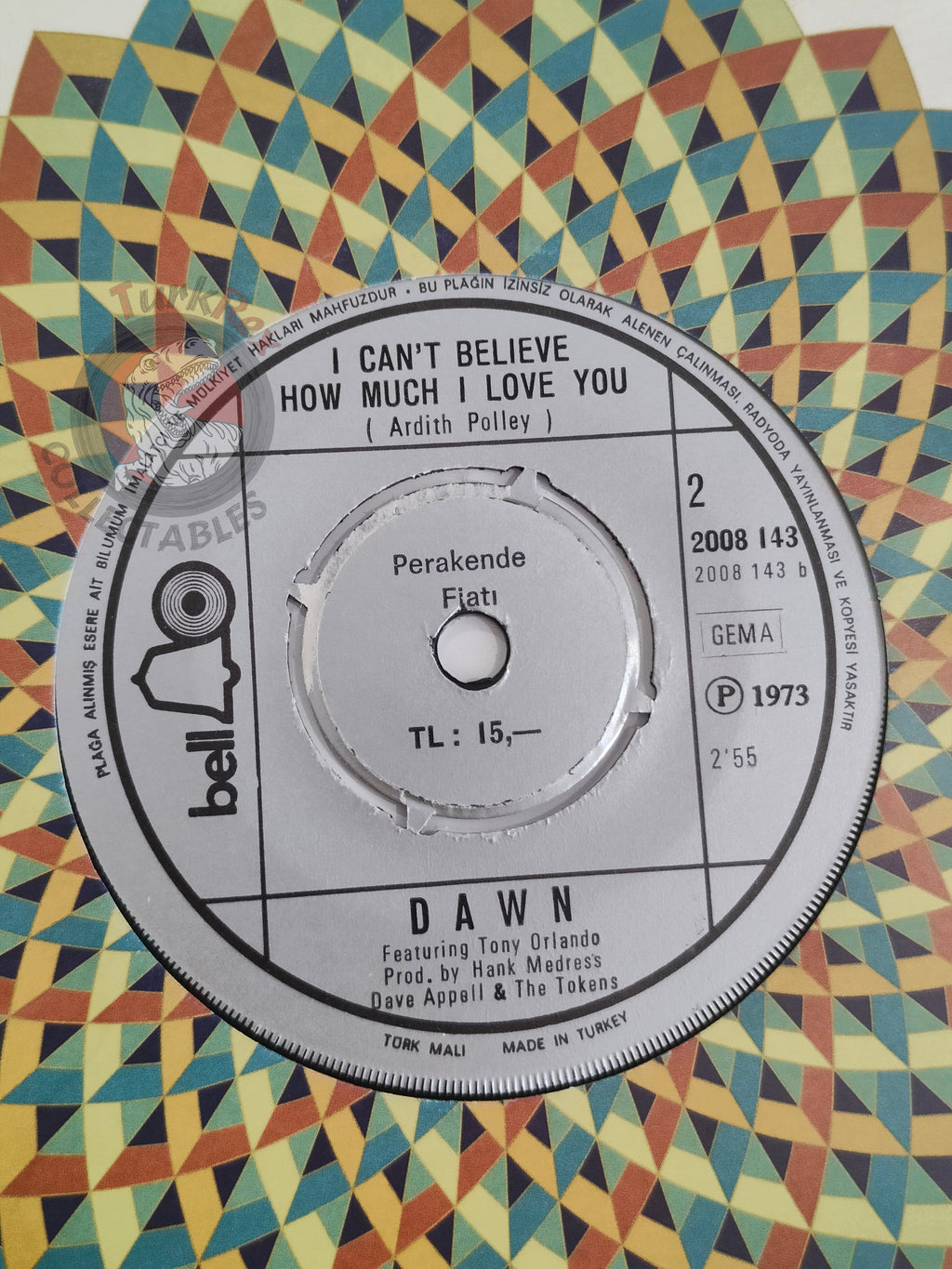 Dawn Featuring Tony Orlando – Tie A Yellow Ribbon 7" Turkish Pressing Vinyl Turkey Edition