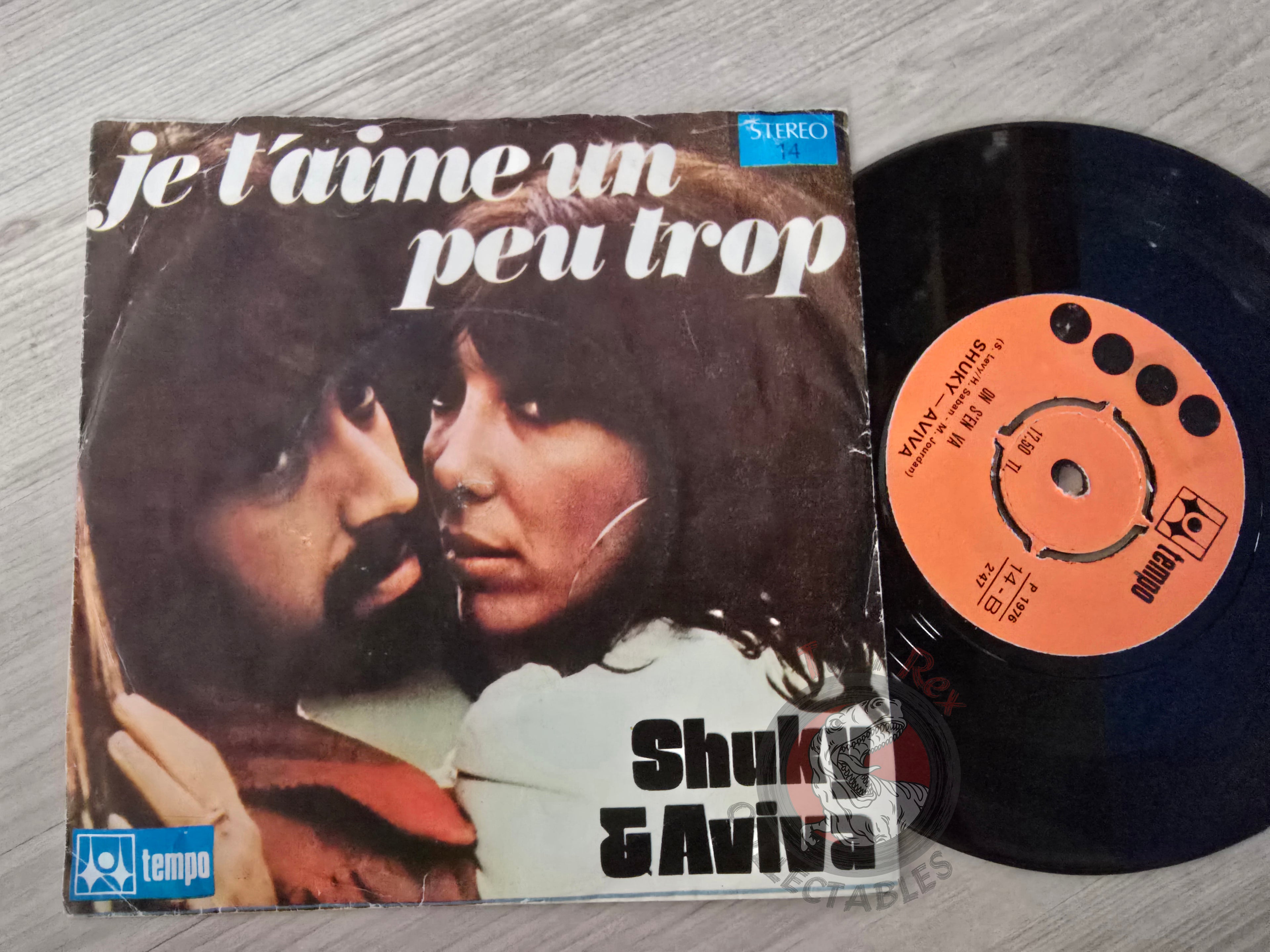 Shuky & Aviva – Je T'aime Un Peu Trop 7" Turkish Pressing Vinyl Turkey Edition