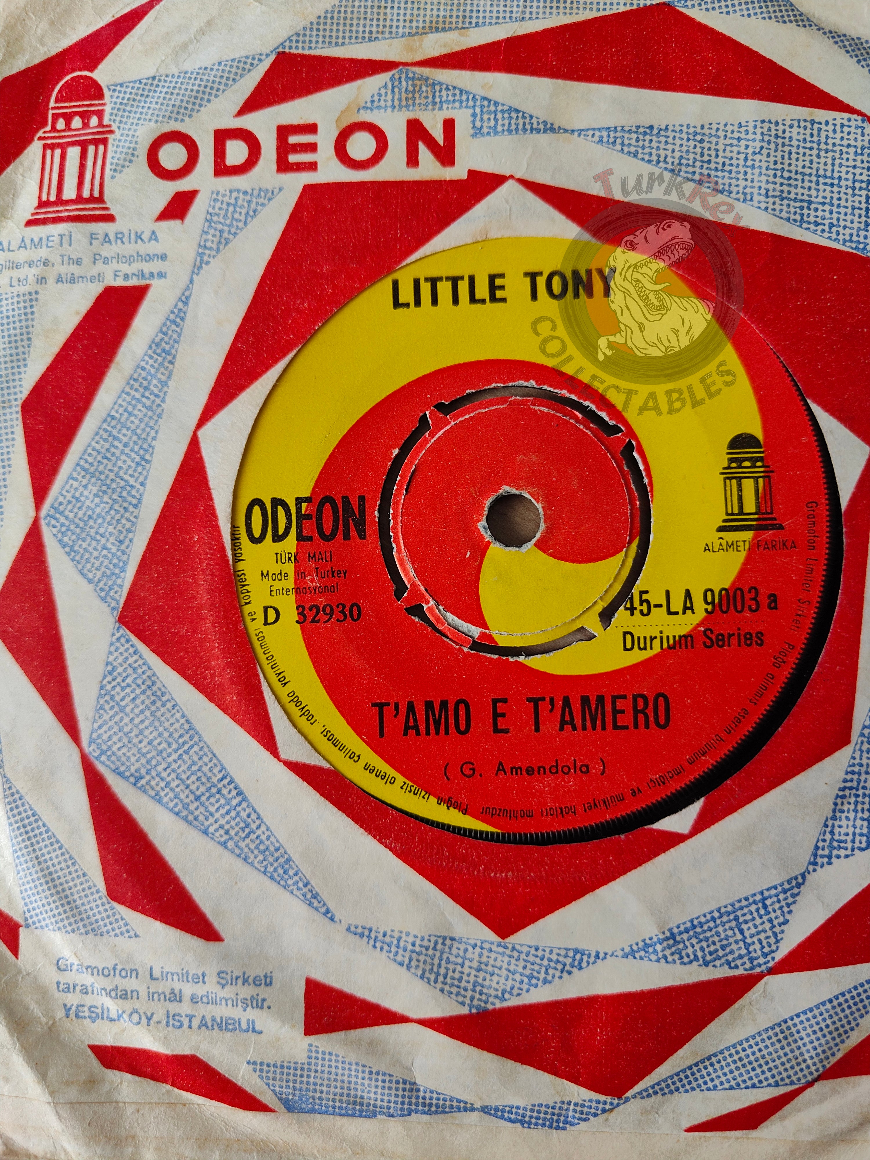 Little Tony – T'Amo E T'Amerò 7" Turkish Pressing Vinyl Turkey Edition