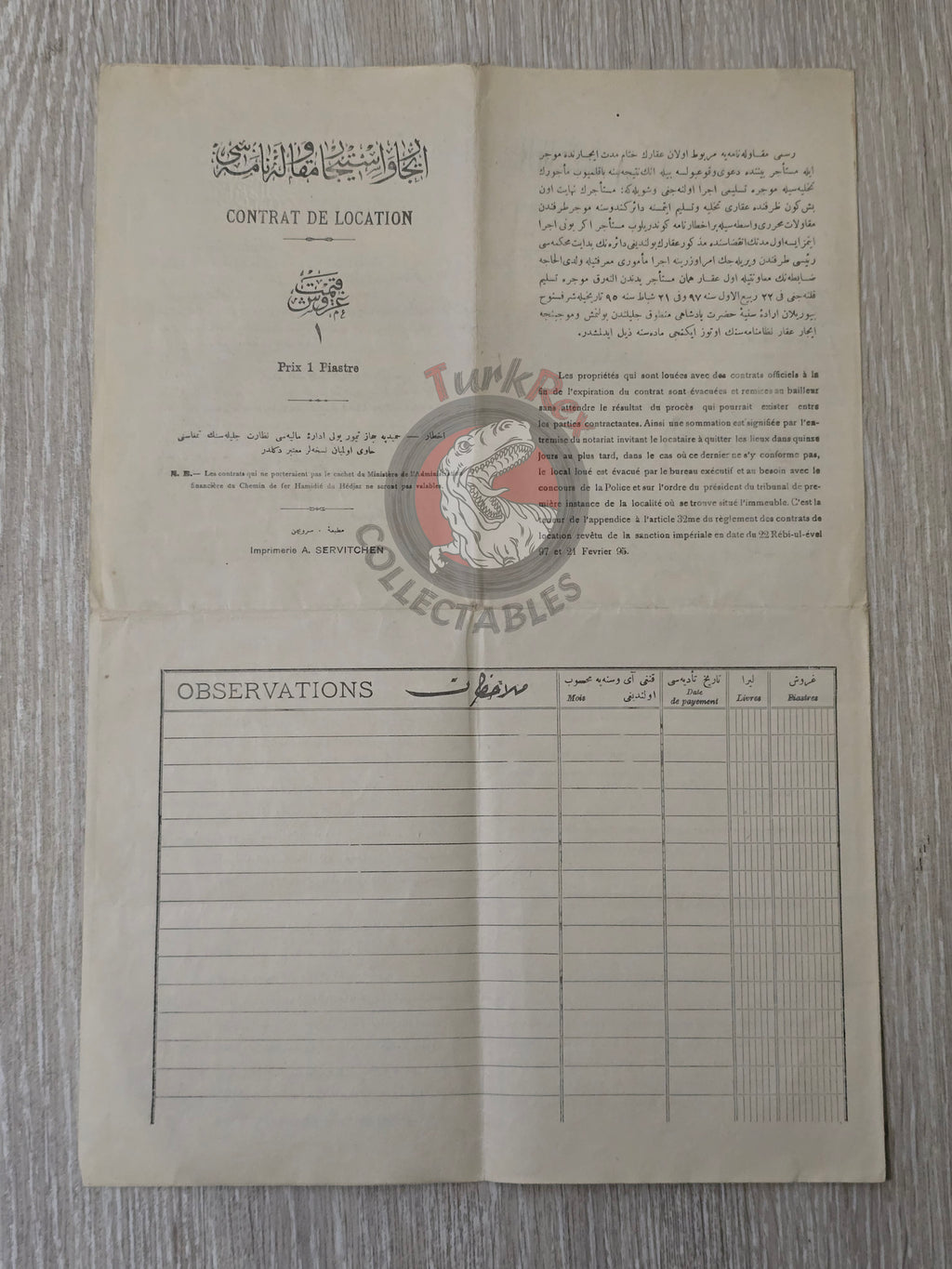 Ottoman Rental Contract of Lime Shop Kastamonu 1910 Muslim and Armenian Citizens Armenia