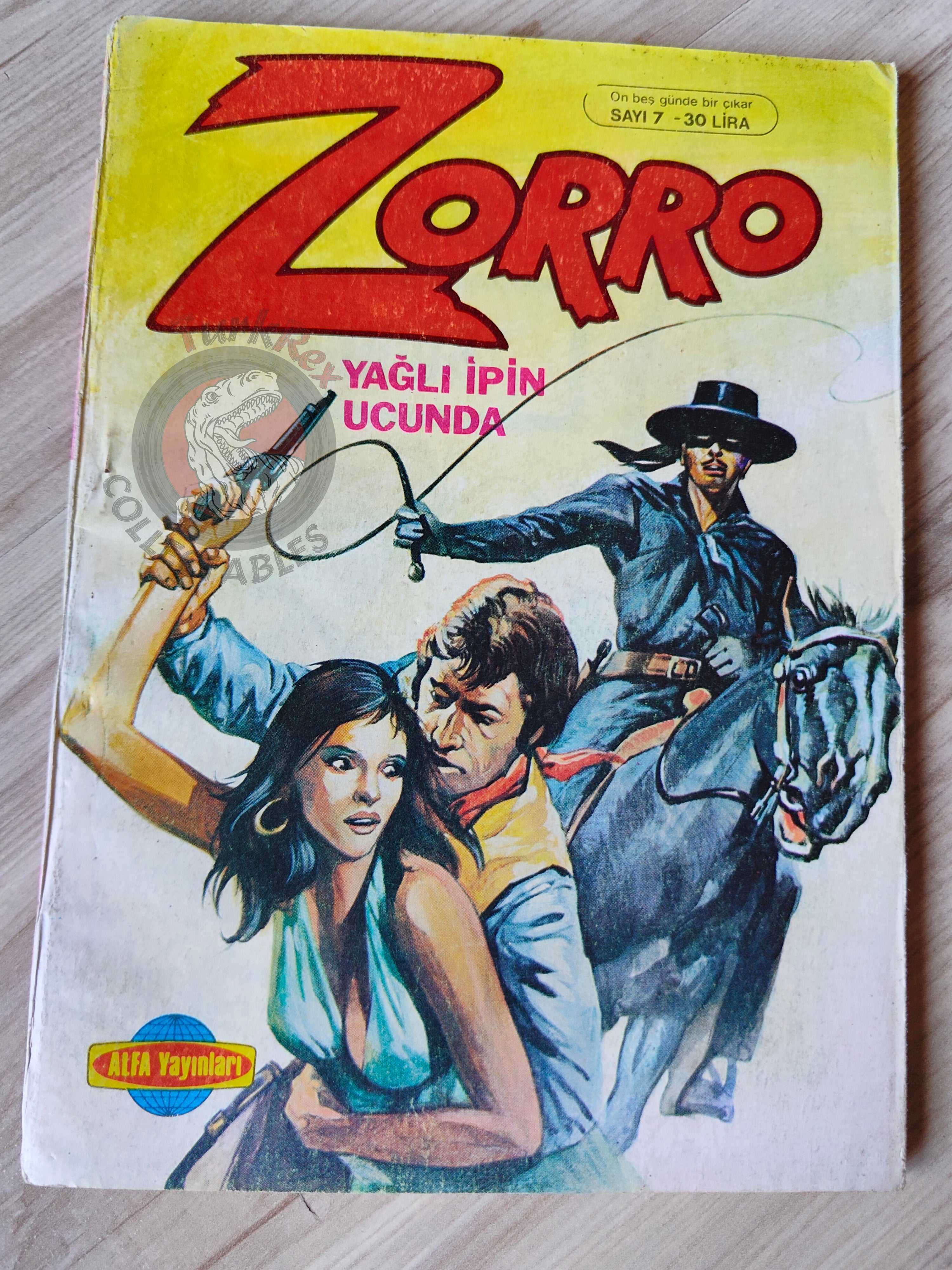 Zorro #7 1980s Turkish Comic Turkey Il Segno di Zorro