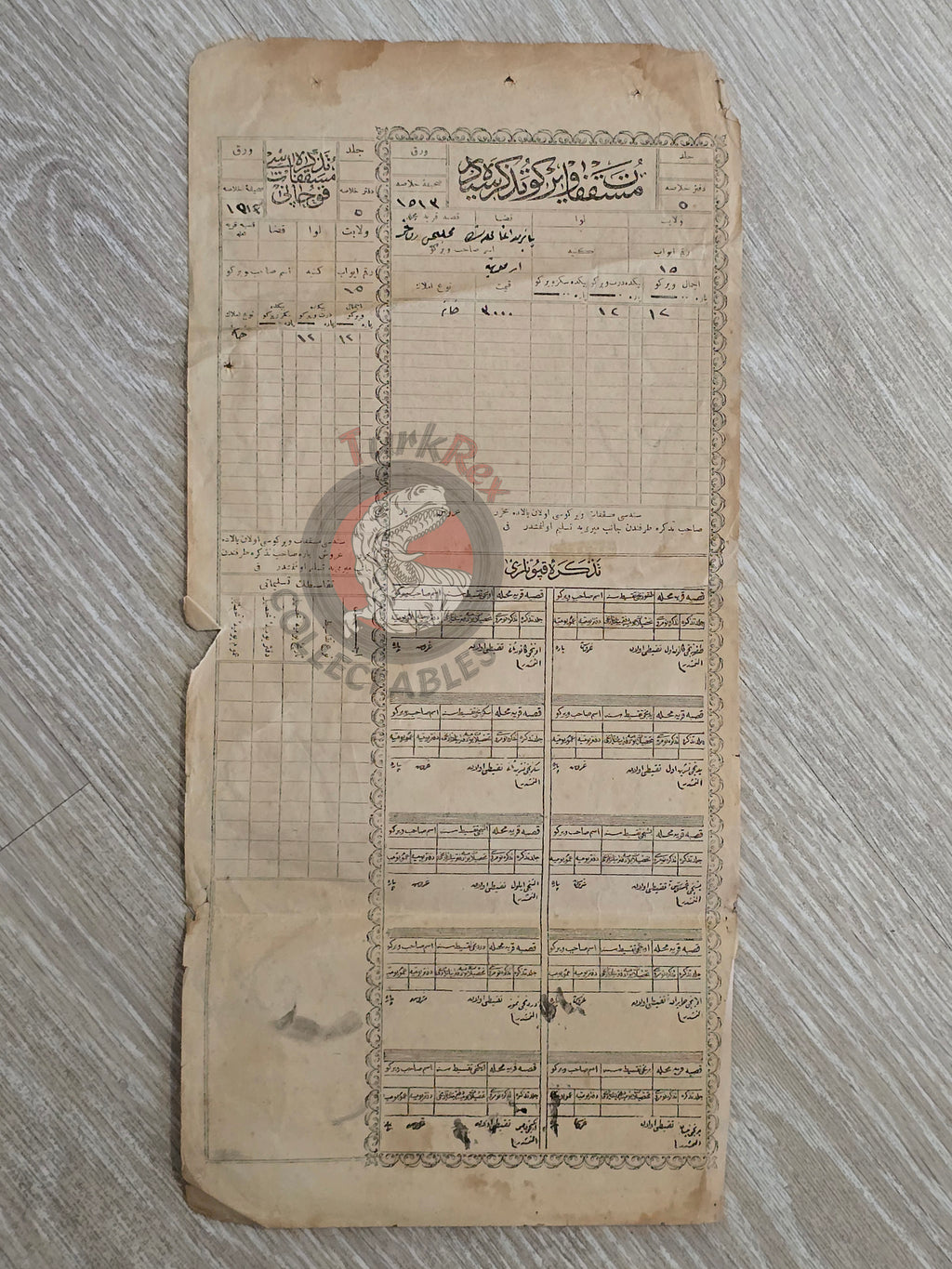 Ottoman Property Tax Certificate 1880s İstanbul-Non Muslim Citizen Watermarked