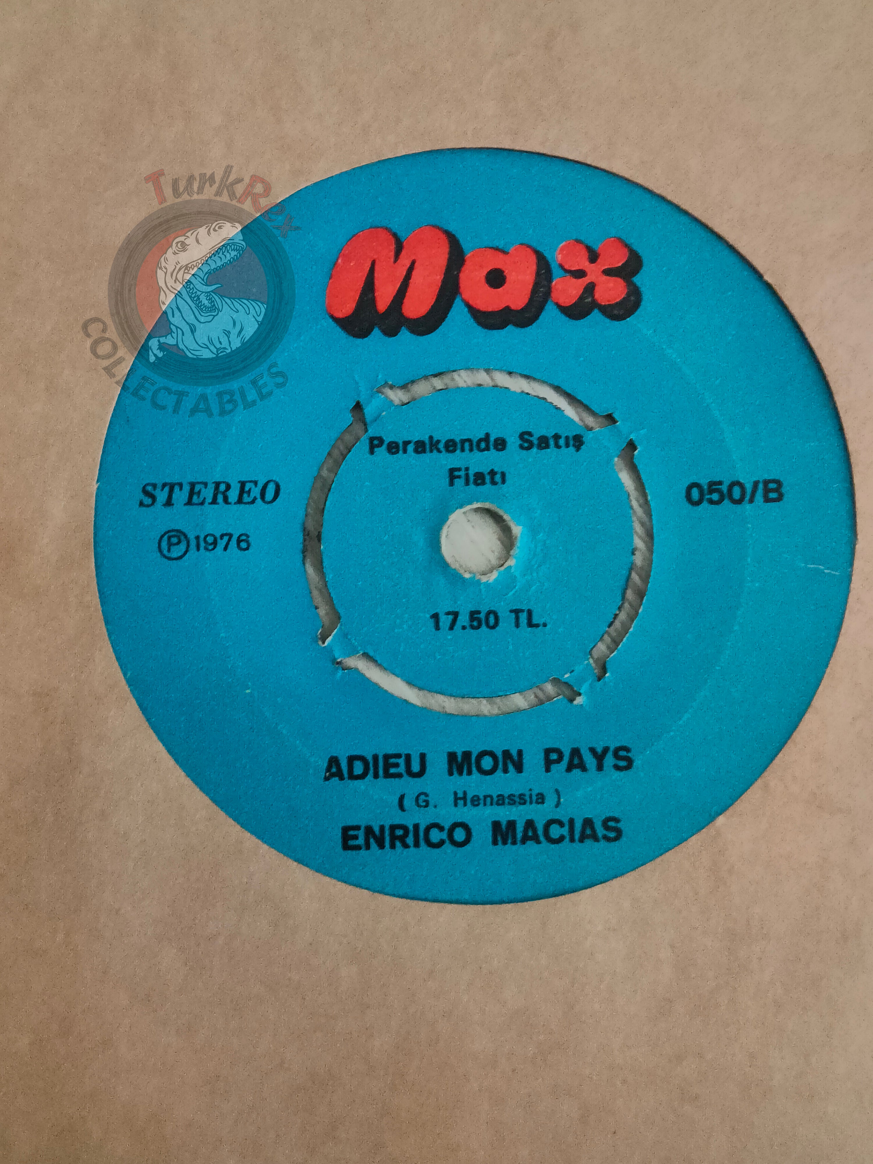 Enrico Macias –  Oh Guitare, Guitare 7" Turkish Pressing Vinyl Turkey Edition 3