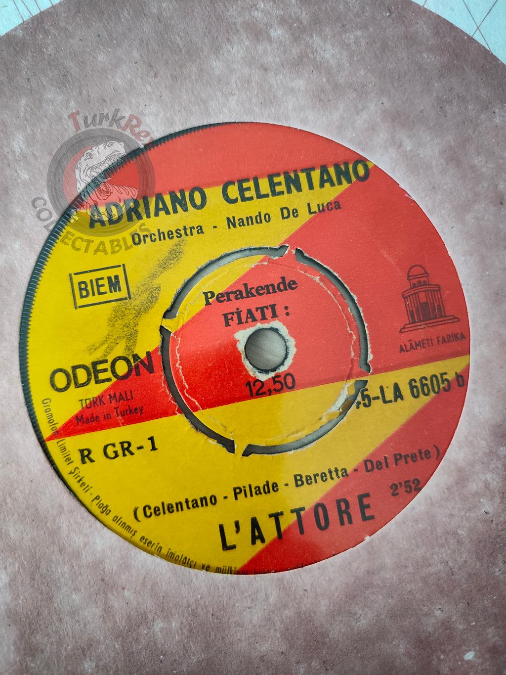 Adriano Celentano – Storia D'Amore 7" Turkish Pressing Vinyl Turkey Edition
