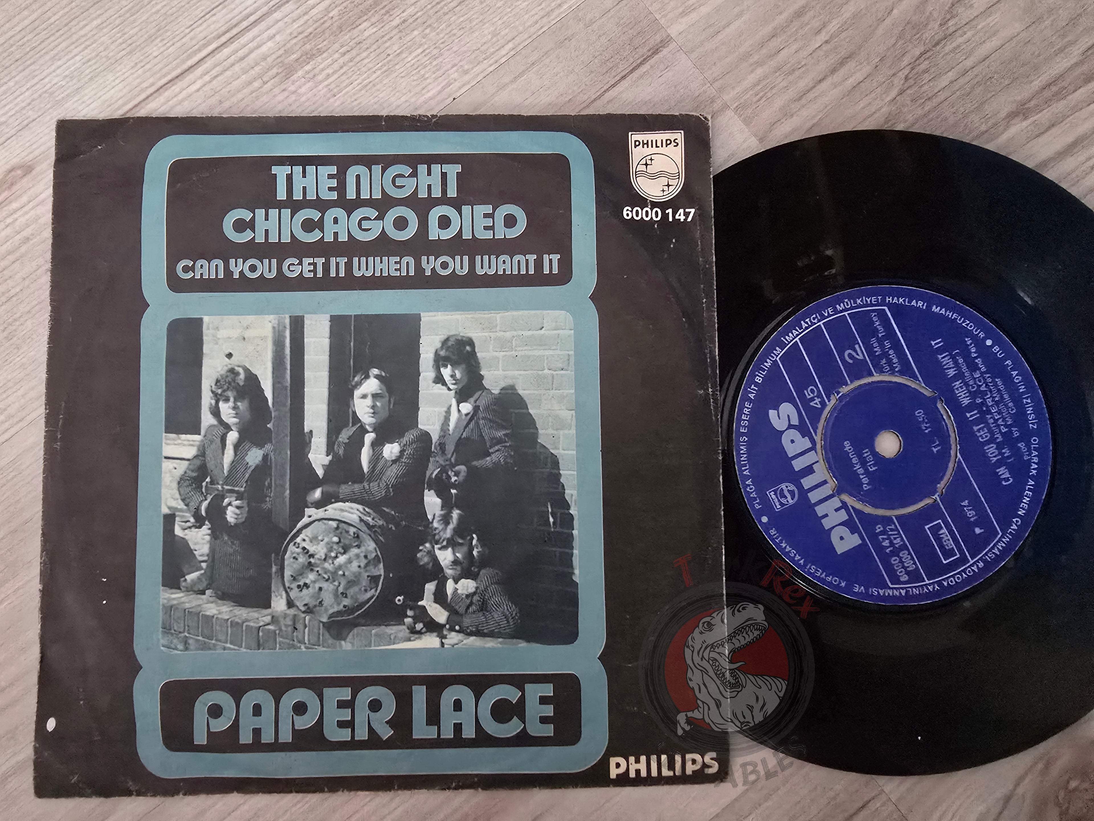 Paper Lace – The Night Chicago Died 7" Turkish Pressing Vinyl Turkey Edition