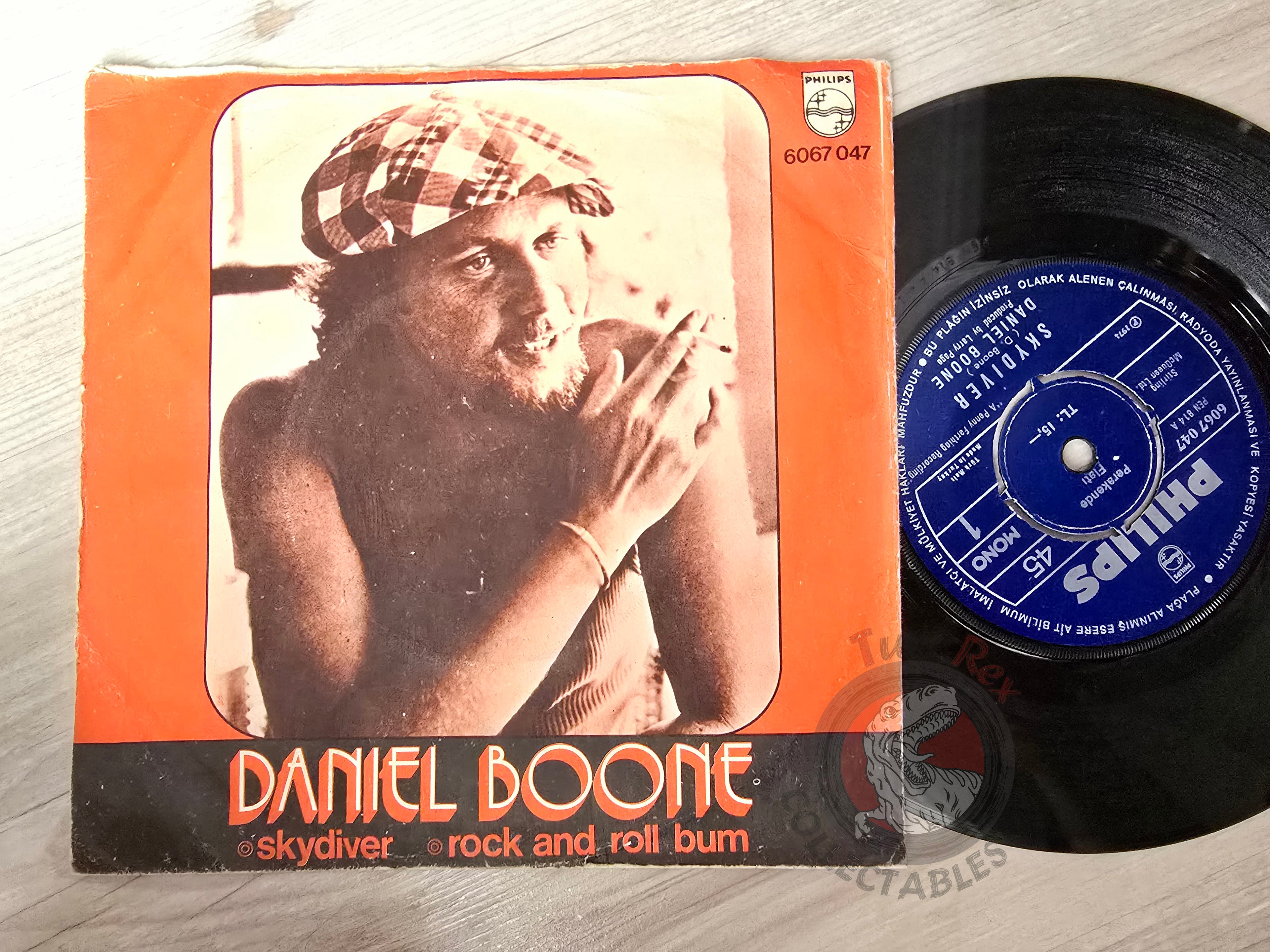 Daniel Boone – Skydiver / Rock And Roll Bum 7" Turkish Pressing Vinyl Turkey Edition