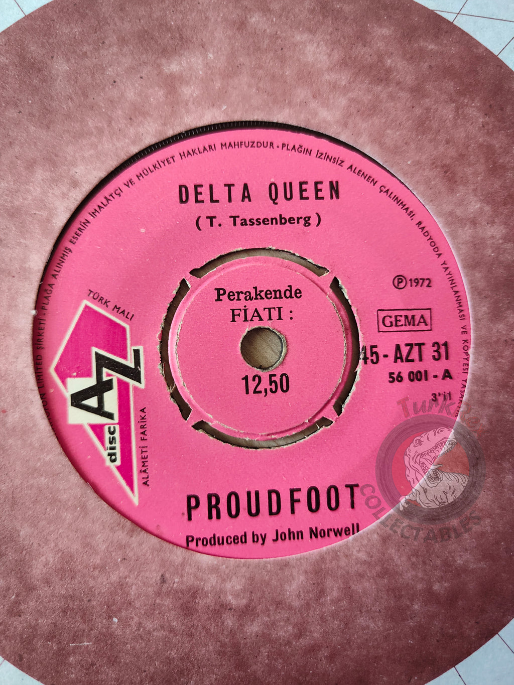 Proudfoot – Delta Queen 7" Promo Turkish Pressing Vinyl Turkey Edition