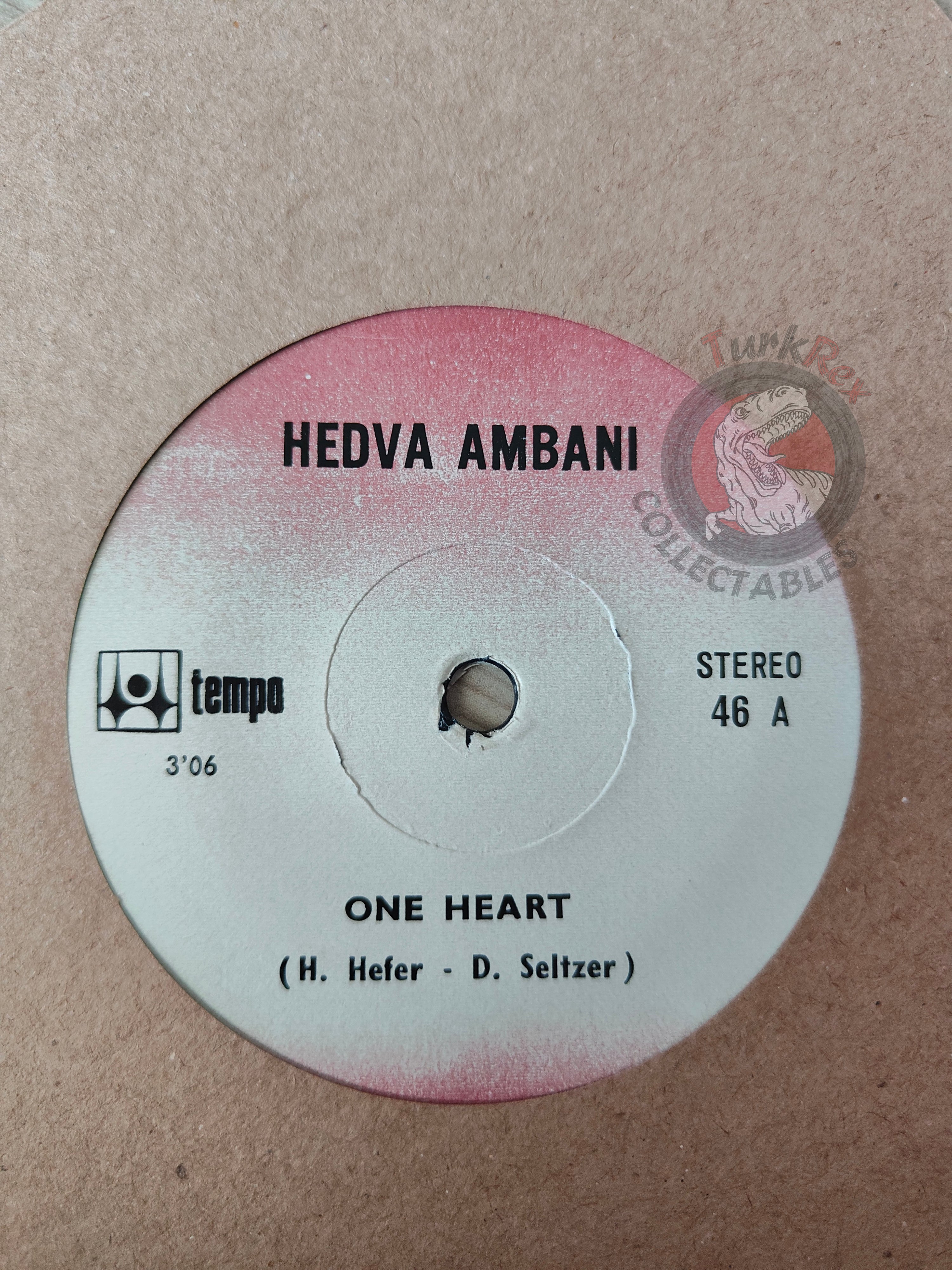 Hedva Amrani, Gali Atari – One Heart 7" Turkish Pressing Vinyl Turkey Edition