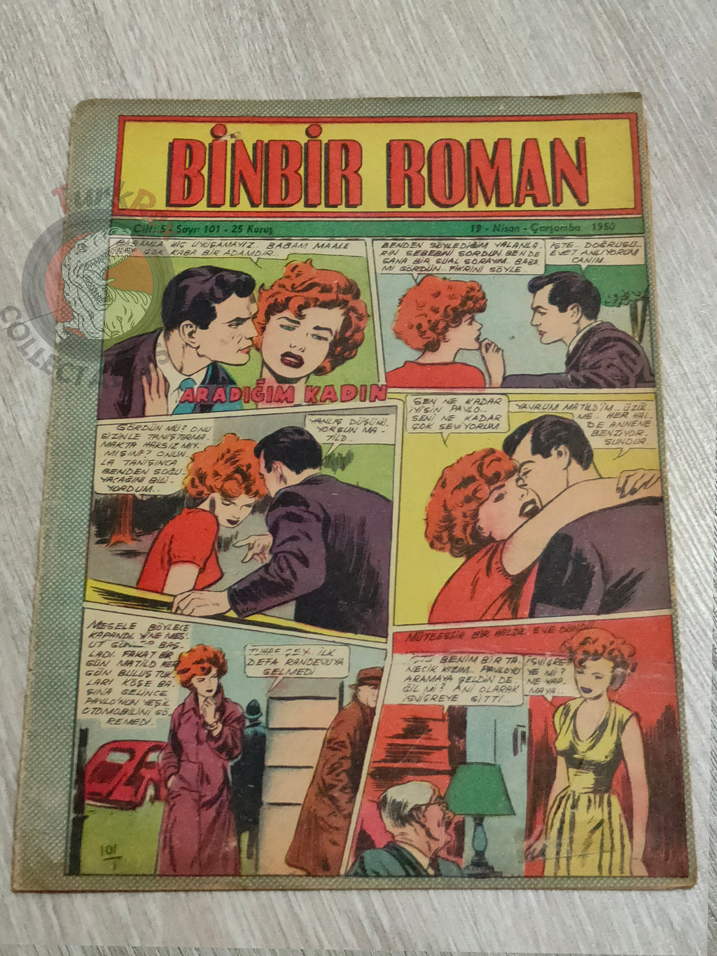 Binbir Roman #101 1950 The Count of Monte Cristo - Nat Pinkerton Turkish Comic Mag Turkey
